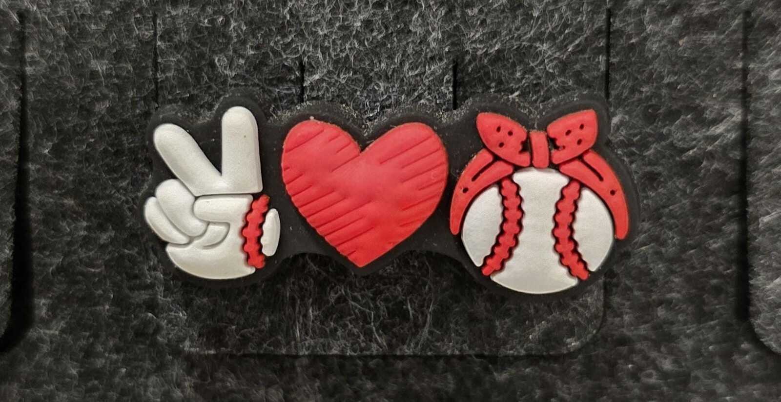 Baseball Peace, Baseball Love Pin