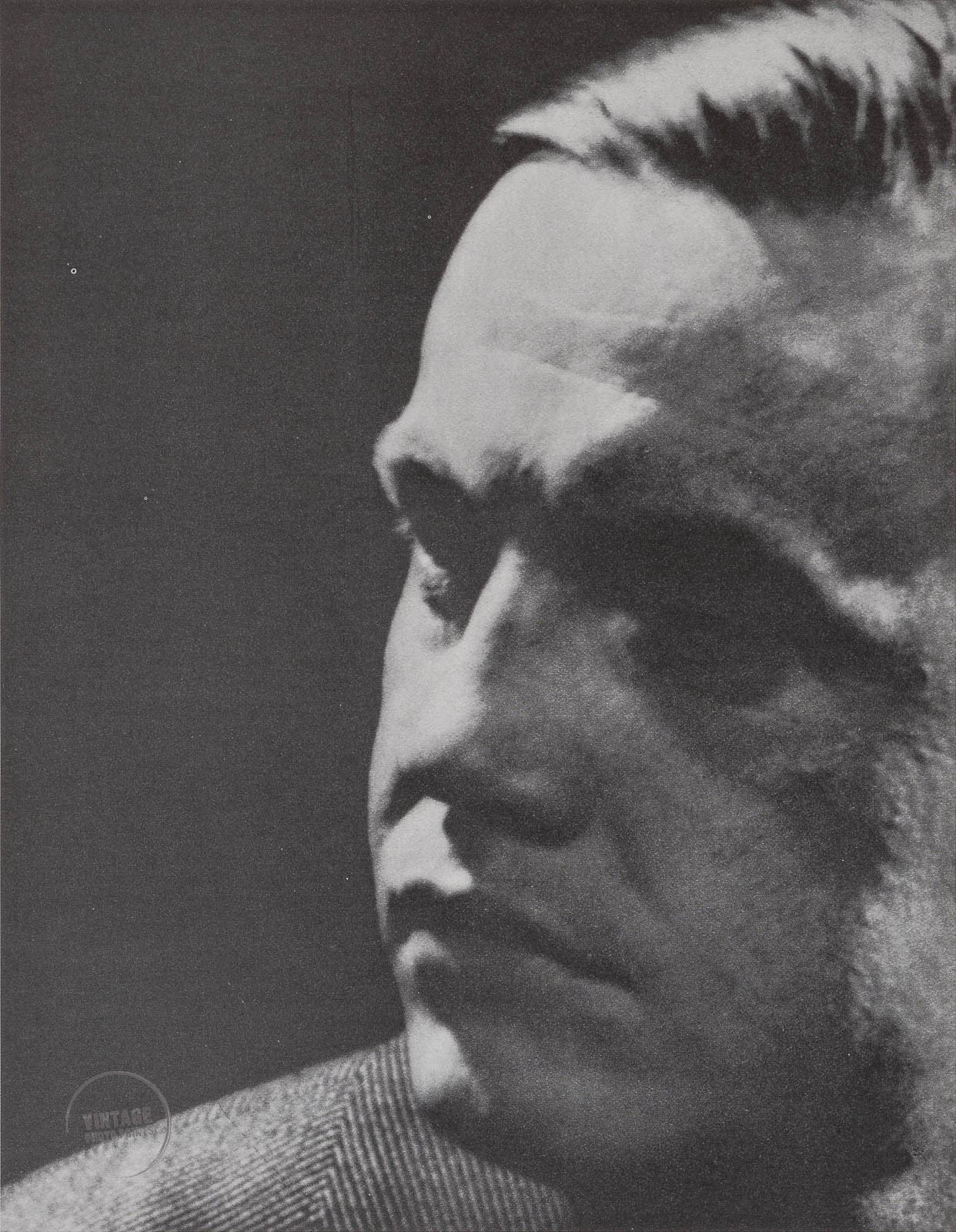 VTG Man Ray Photo George Antheil Portrait Engraving Lithograph 1920 Mat 13x15