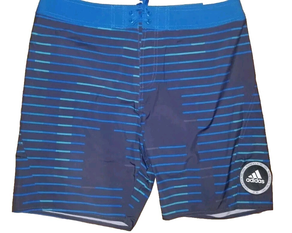 NWT Adidas Mens Swim Shorts Melbour Tech CL HA0366 Black/Blue Size 36\