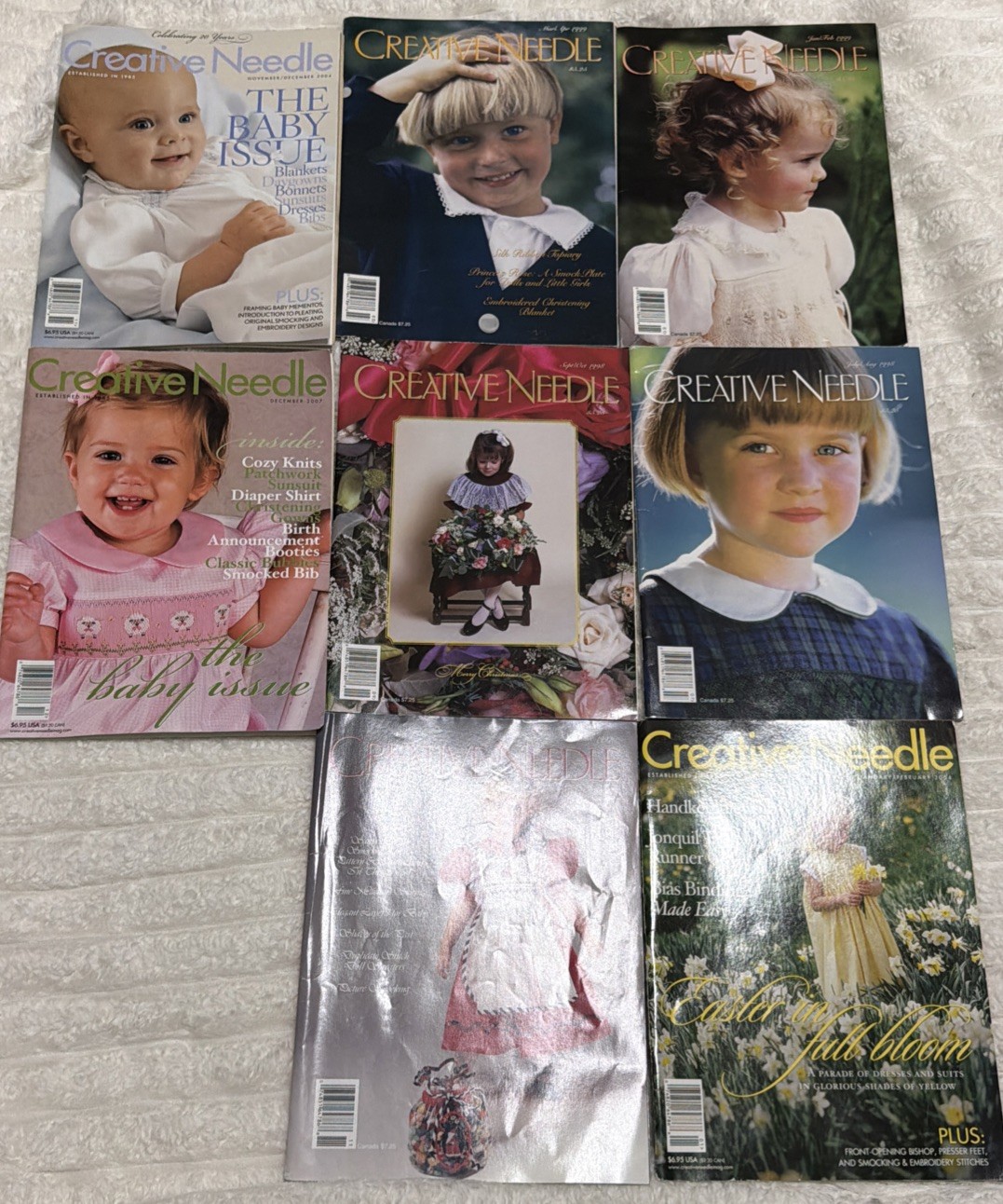 Vintage Creative Needle Magazine Lot of 8 1990s Heirloom Sewing Smocking Pattern Vintage Creative Needle Magazine Lot of 8 1990s Heirloom Sewing Smocking Pattern