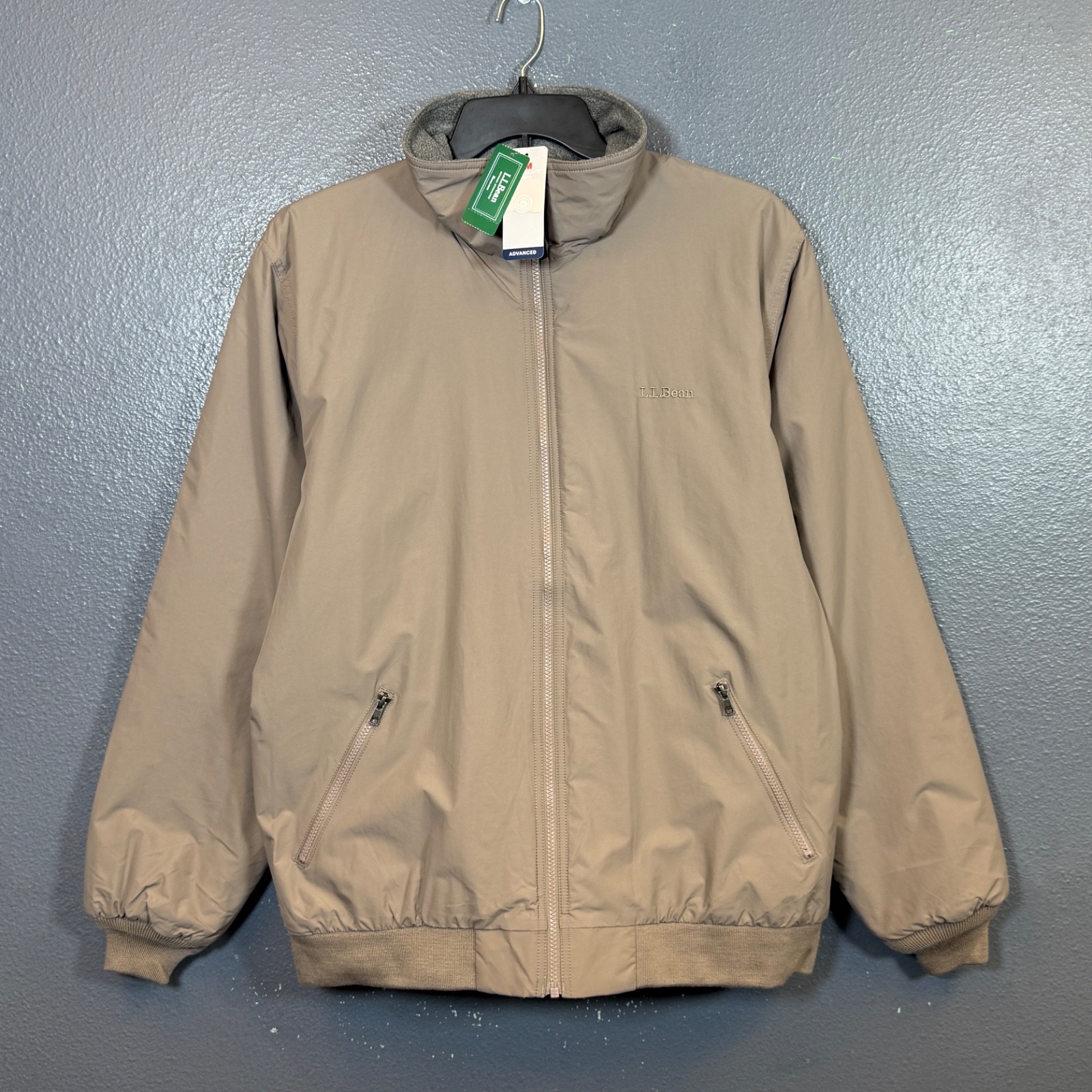 L.L. Bean L tall men gray Thinsulate Fleece Lined 100% recycled nylon Jacket NEW