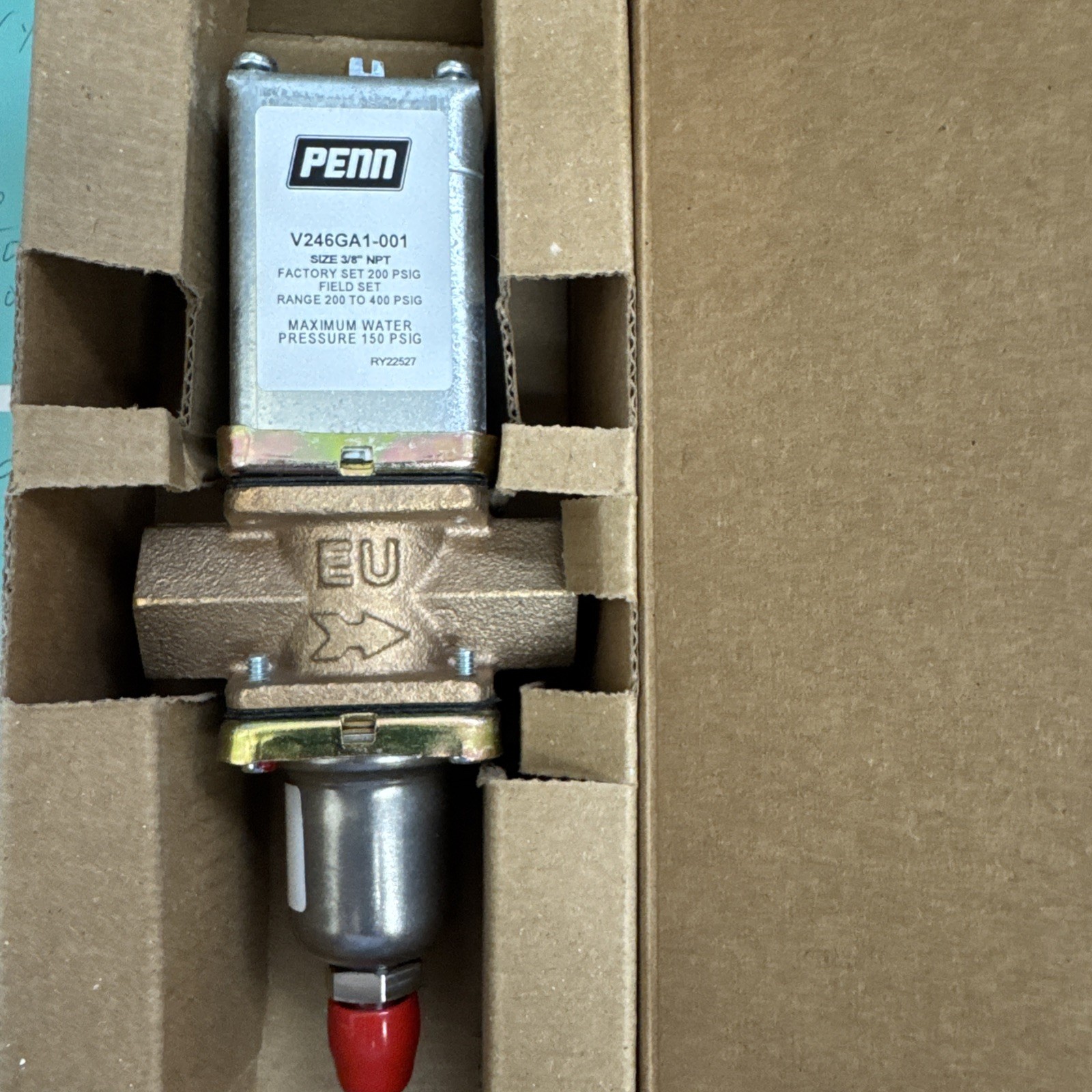 Penn V246GA1-001C Pressure-Actuated Water-Regulating Valve 3/8