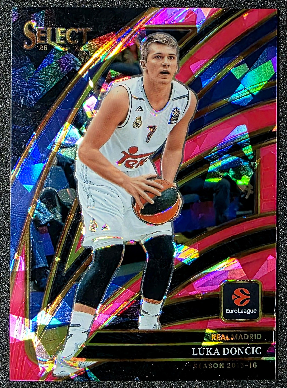 Panini 2025-26 Select EuroLeague Luka Doncic COURTSIDE Pink Craked Ice Prizm /25 Panini 2025-26 Select EuroLeague Luka Doncic COURTSIDE Pink Craked Ice Prizm /25