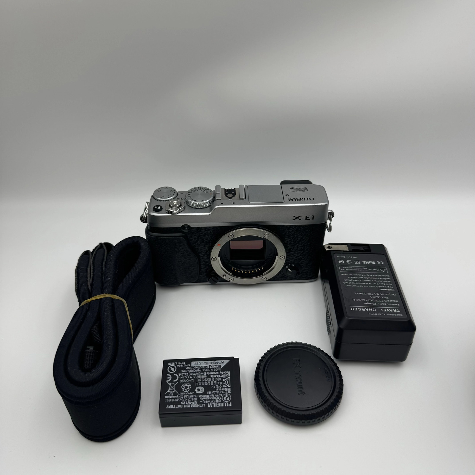 Fujifilm X-E1 16.3MP Mirrorless Digital Camera Body Silver English Language