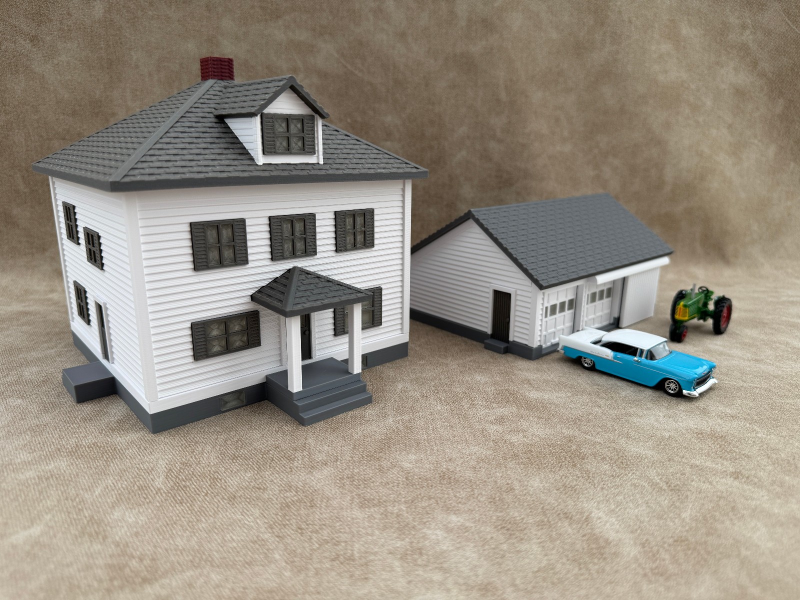 1/64 Scale House & Garage Combo - Early 1900s Sears Farm House - Farm Set Model 1/64 Scale House & Garage Combo - Early 1900s Sears Farm House - Farm Set Model
