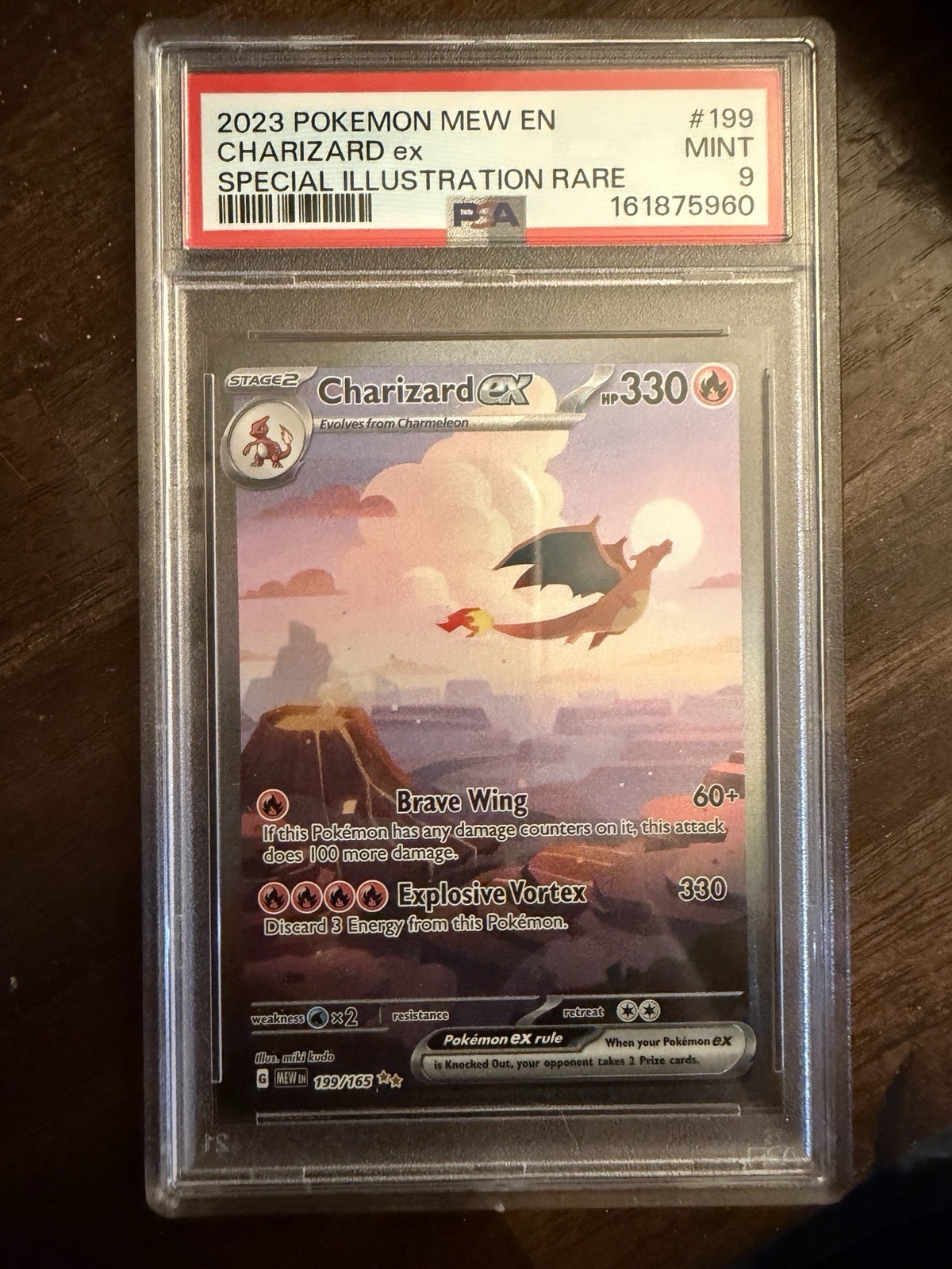 CHARIZARD EX PSA 9 2023 POKEMON MEW EN #199/165 SPECIAL ILLUSTRATION RARE SIR 99