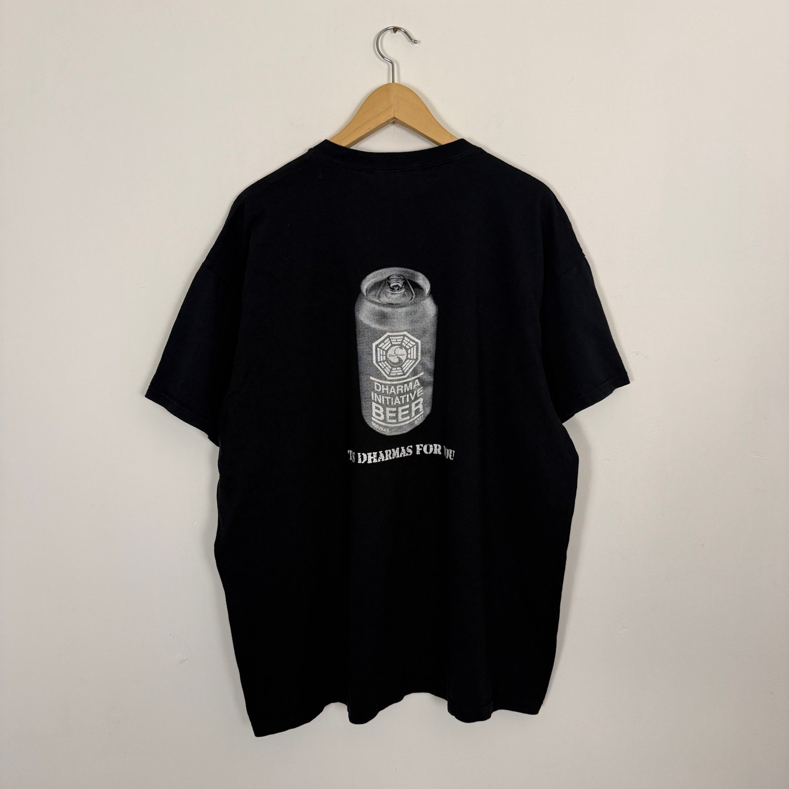 Vintage Y2K LOST TV Show Film Crew Dharma Initiative Beer Tee Shirt Black XXL Vintage Y2K LOST TV Show Film Crew Dharma Initiative Beer Tee Shirt Black XXL