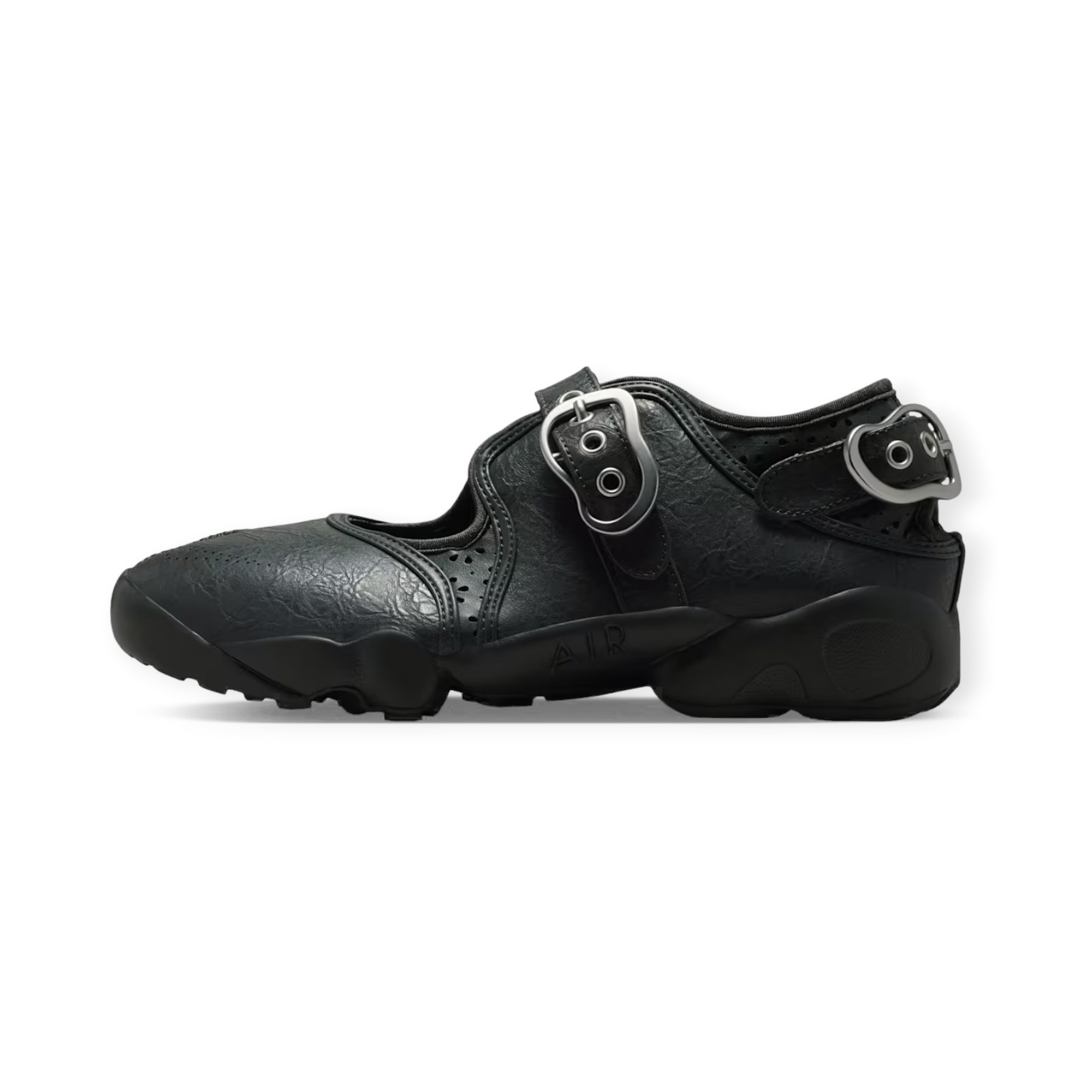 Nike Air Rift LEATHER Anthracite and Metallic Silver Tabi Jane IR5863-060 Womens
