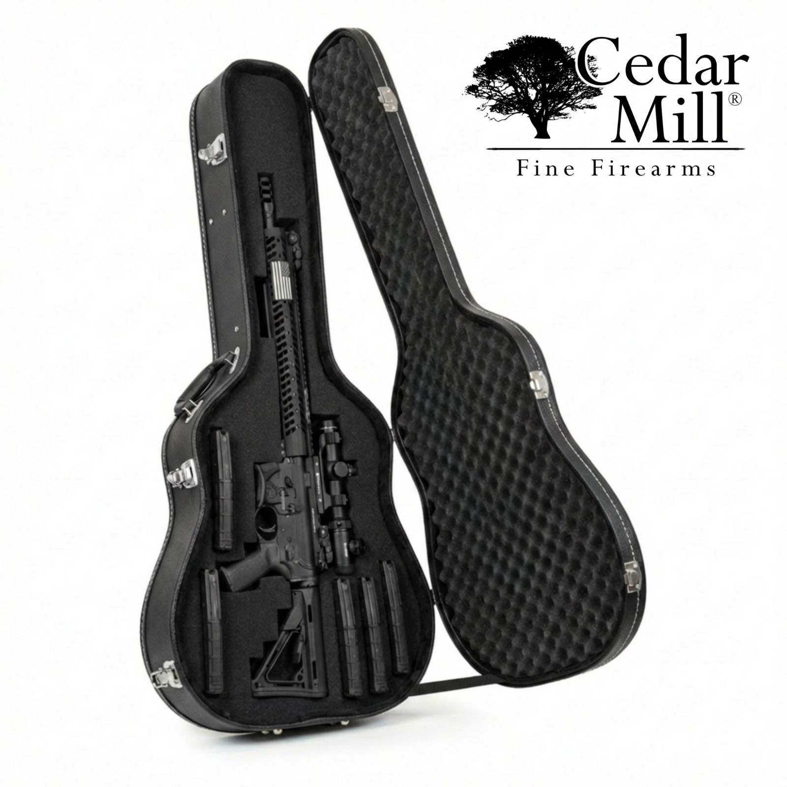 Discreet Hard Shell Guitar Gun Case Customizable Foam Lockable Firearm Storage