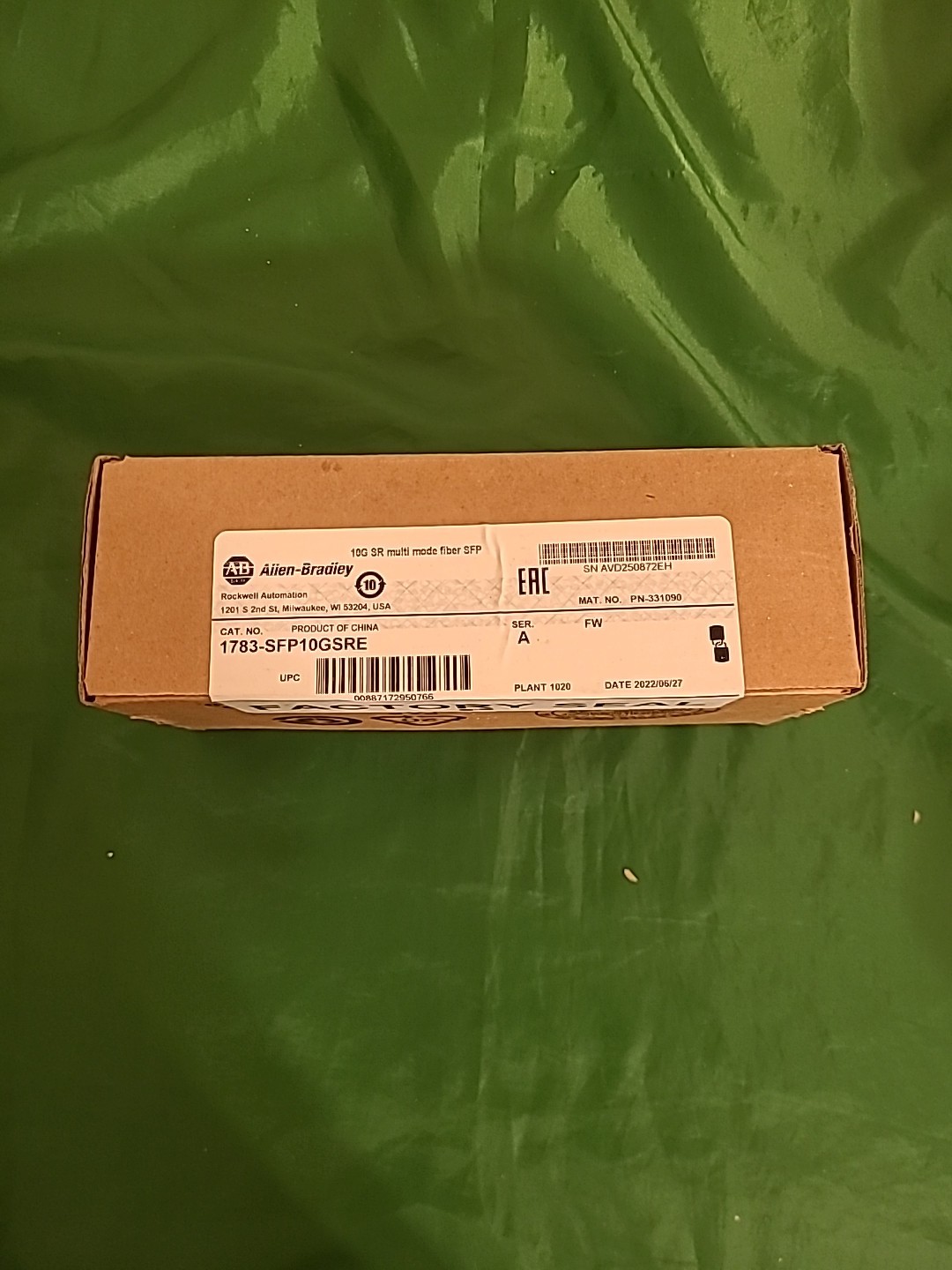 ALLEN BRADLEY 1783-SFP10GSRE -Sealed Surplus- ALLEN BRADLEY 1783-SFP10GSRE -Sealed Surplus-