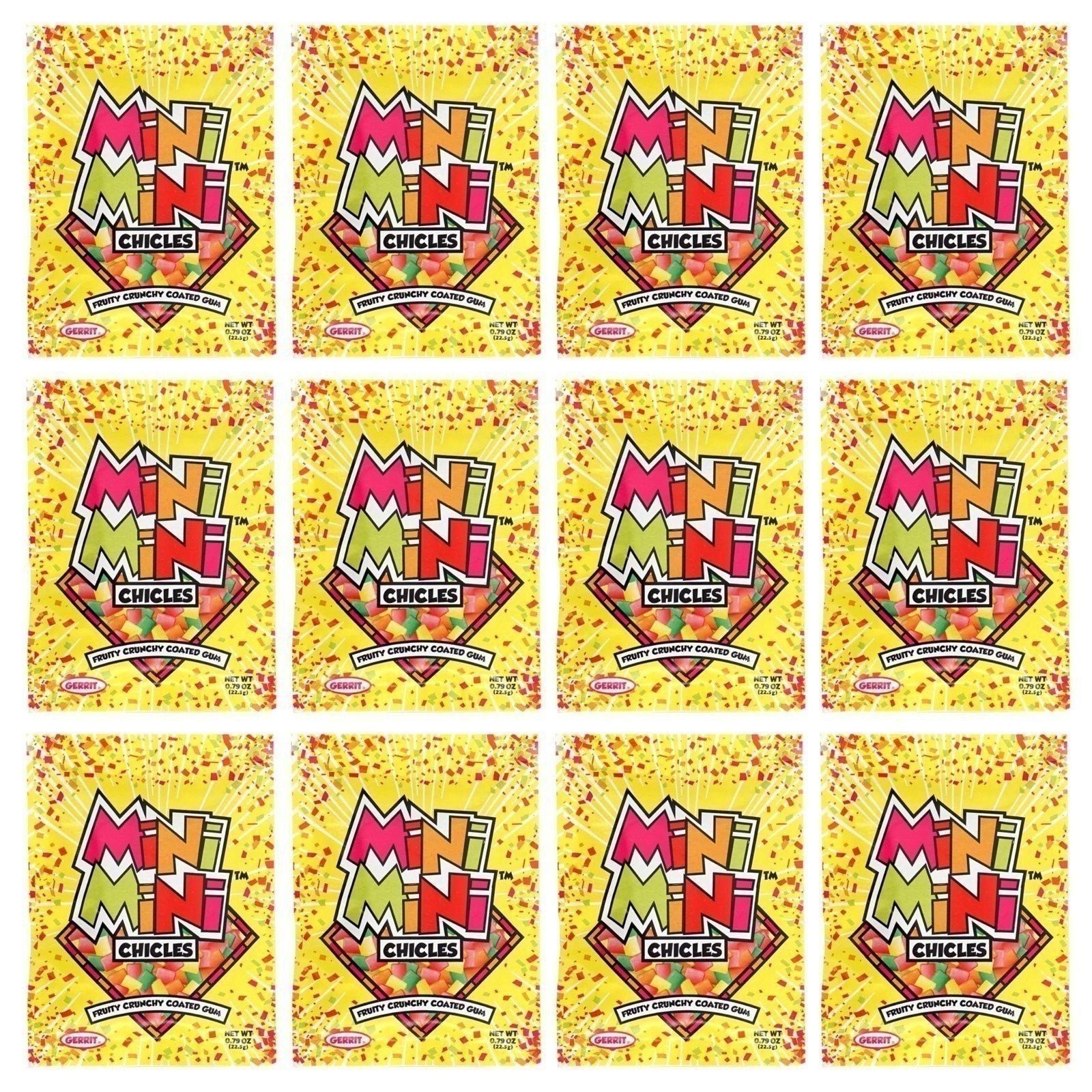 Mini Mini Chicles, Pack of 12, Fruity Crunchy Coated Gum, Mini Chiclets,...