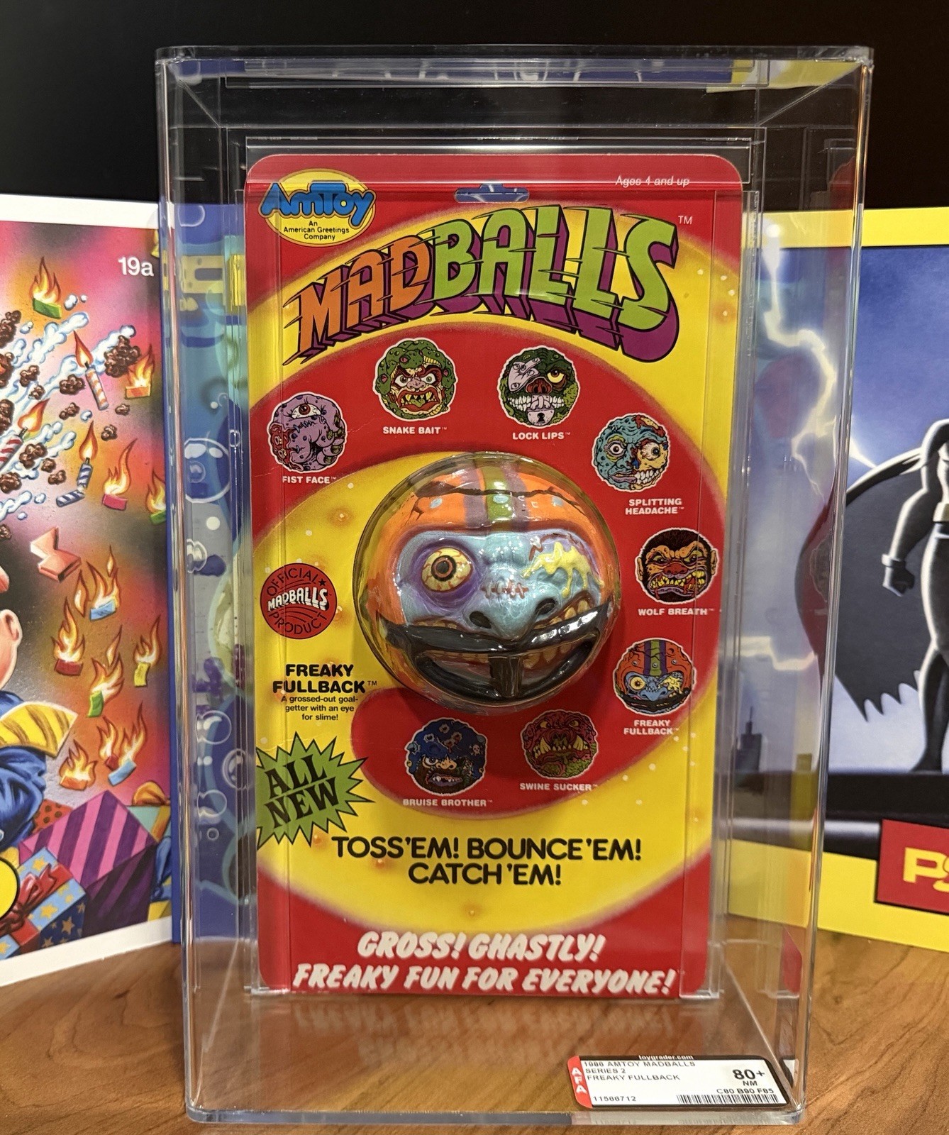 1986 Vintage Madballs Freaky Fullback AFA 80+ NM Series 2 MOC Graded Rare Toy