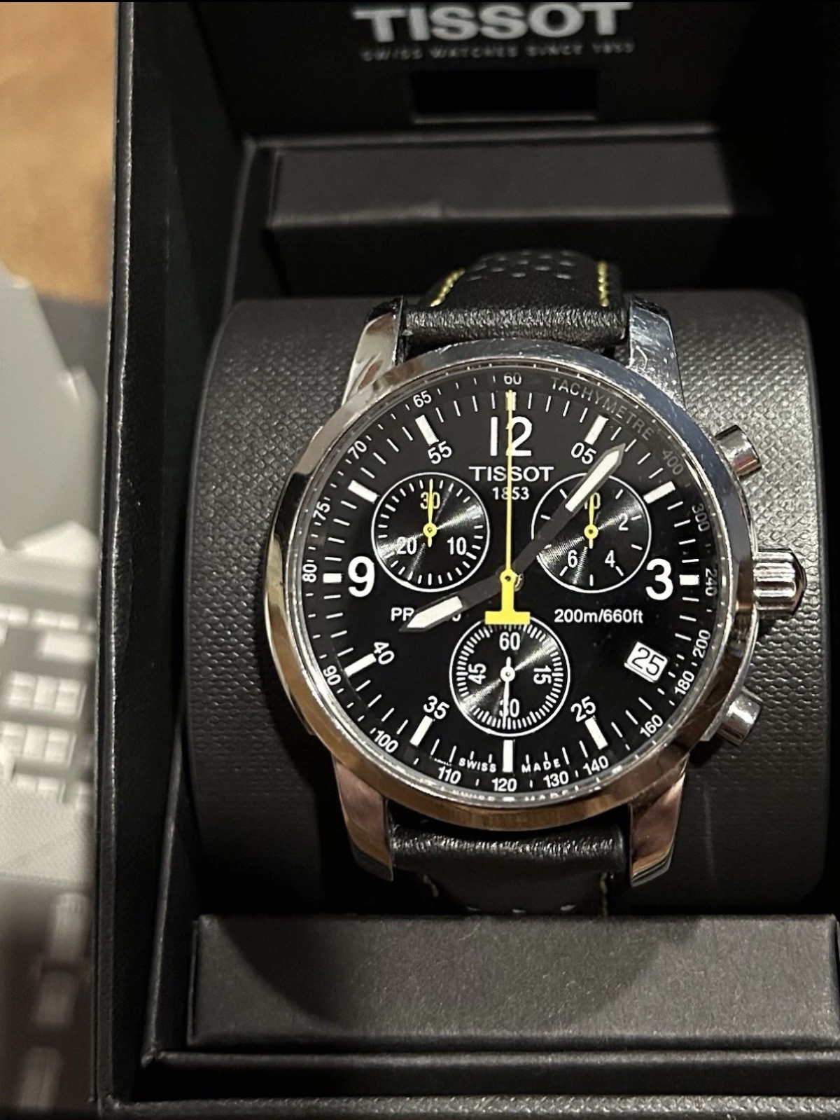 Tissot PRC 200 Chronograph Quartz includes all original box and paperwork. Tissot PRC 200 Chronograph Quartz includes all original box and paperwork.
