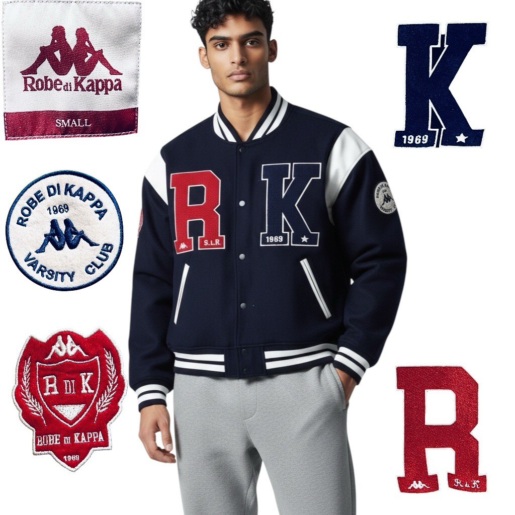 Robe Di Kappa Giovanni Solo Varsity College Letterman Jacket Wool Black Sz S NEW