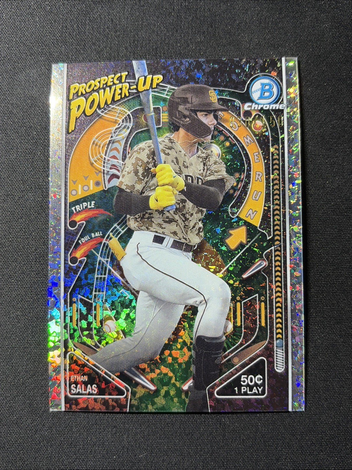 Ethan Salas 2024 BOWMAN CHROME PROSPECT POWER-UP MINI DIAMOND REFRACTOR /150