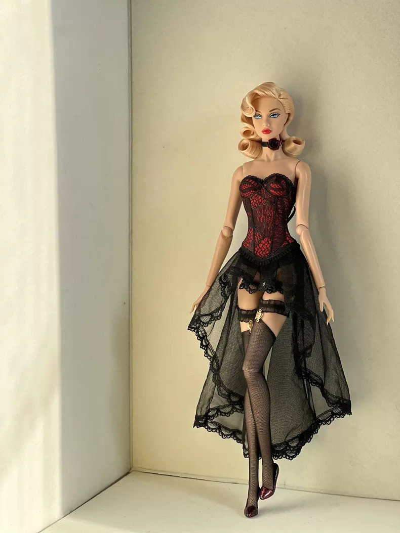 Red Lace Corset Outfit Set For Fashion Royalty Poppy Parker Integrity Toys Doll