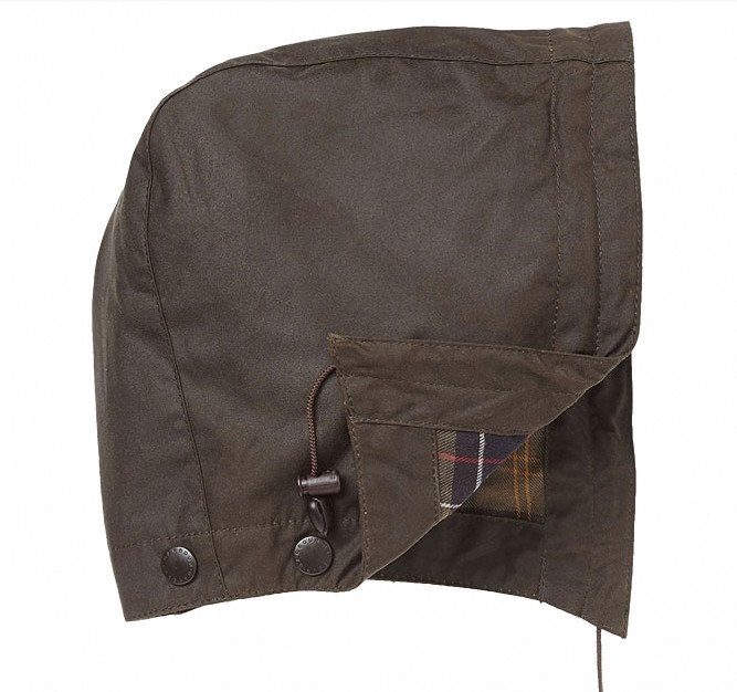 Olive ~ BARBOUR WAXED COTTON HOOD for Barbour Wax Jackets British Classic