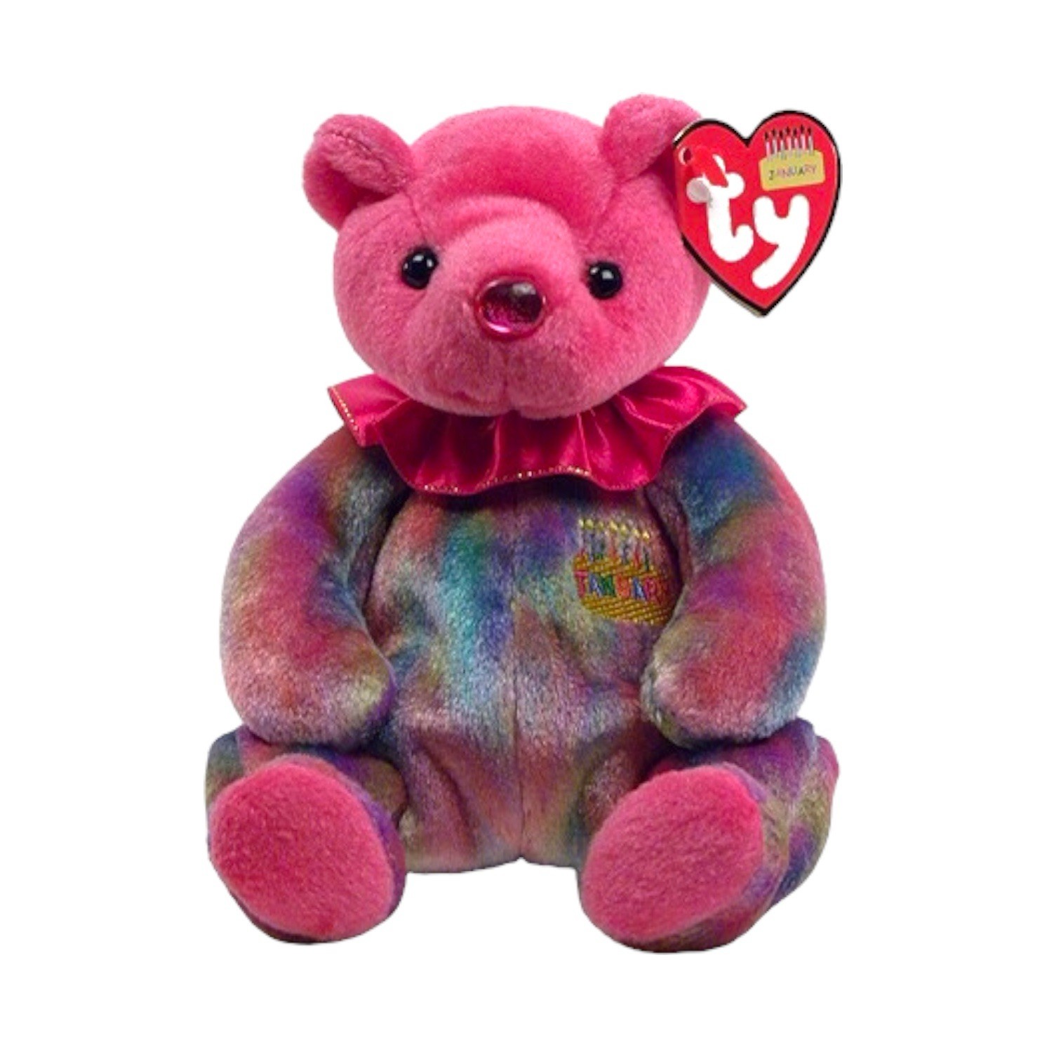 Ty Beanie Babies Happy Birthday With Neck Ruffle Bear -January- MWMT