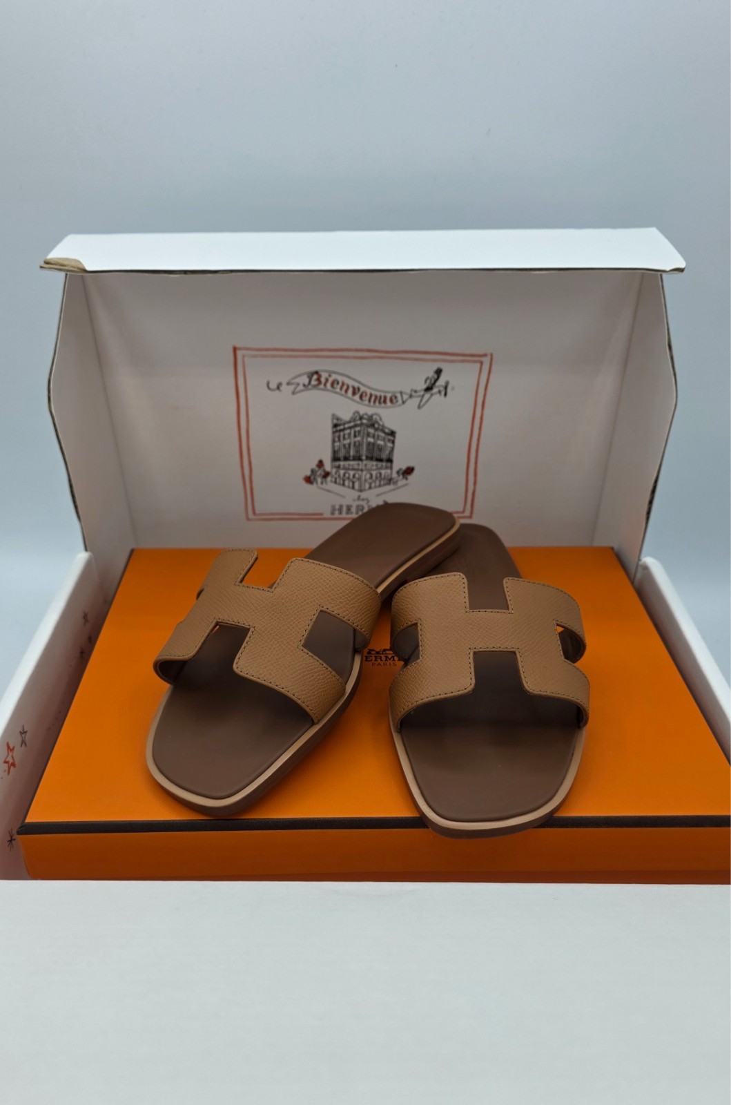 Hermes oran  sandals gold