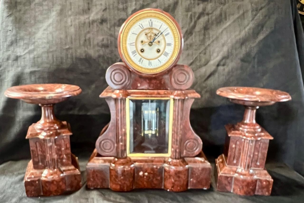 Antique french clock garniture