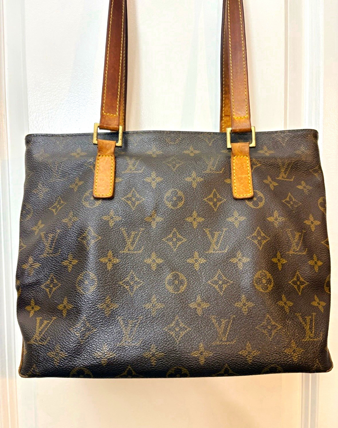 ⁠Louis Vuitton Monogram Cabas Piano Tote M51148 Vintage Shoulder Bag France 2002