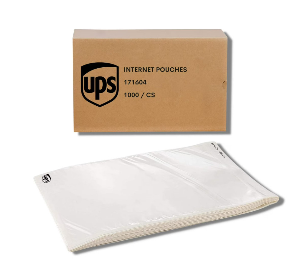 1,000 UPS Shipping Label Pouches 6.5” x 10” Self Adhesive Packing Slip Sleeve 1,000 UPS Shipping Label Pouches 6.5” x 10” Self Adhesive Packing Slip Sleeve