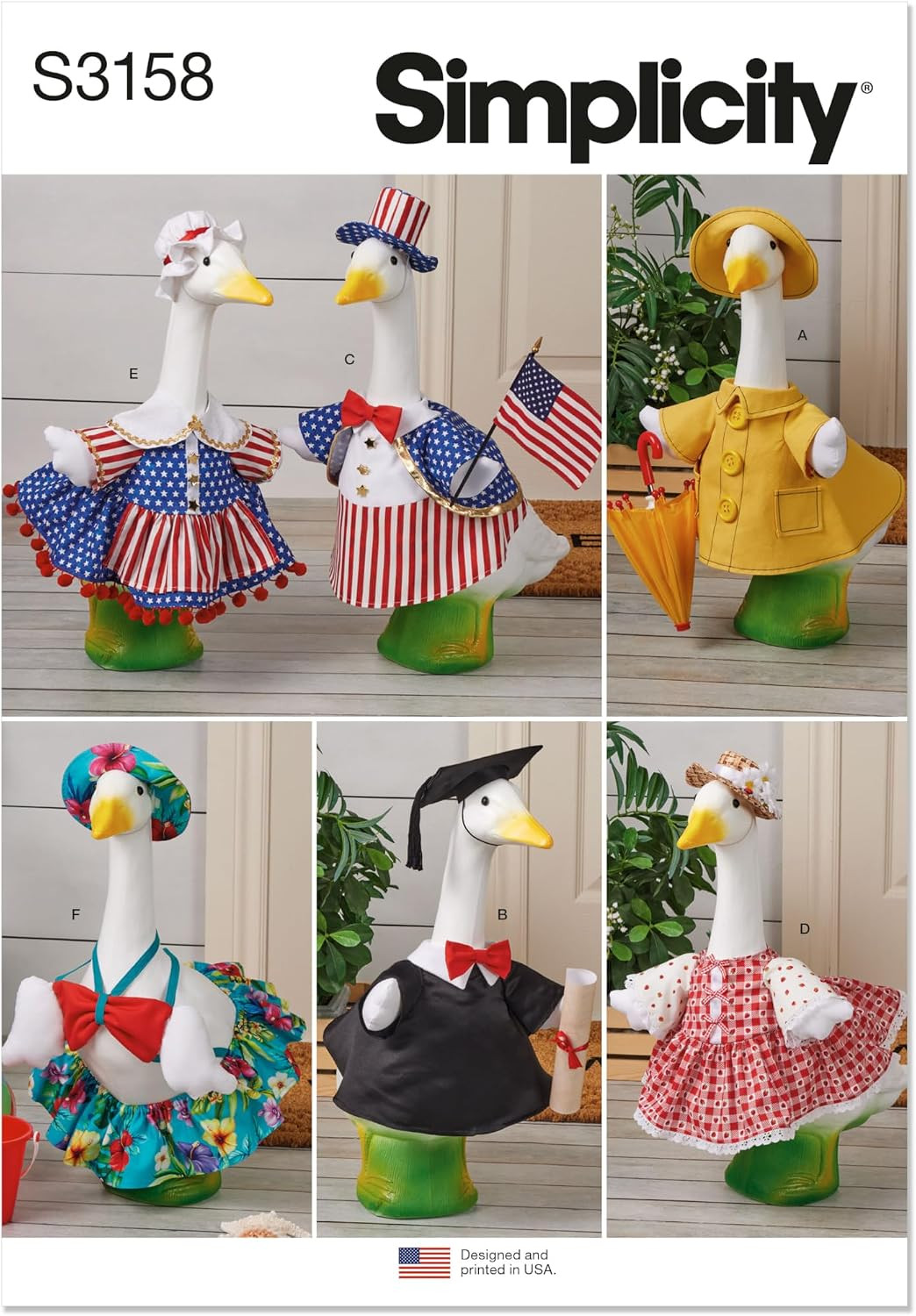 Simplicity S3158 Sewing Pattern Summer Clothes Lawn Porch Geese Outfit Simplicity S3158 Sewing Pattern Summer Clothes Lawn Porch Geese Outfit
