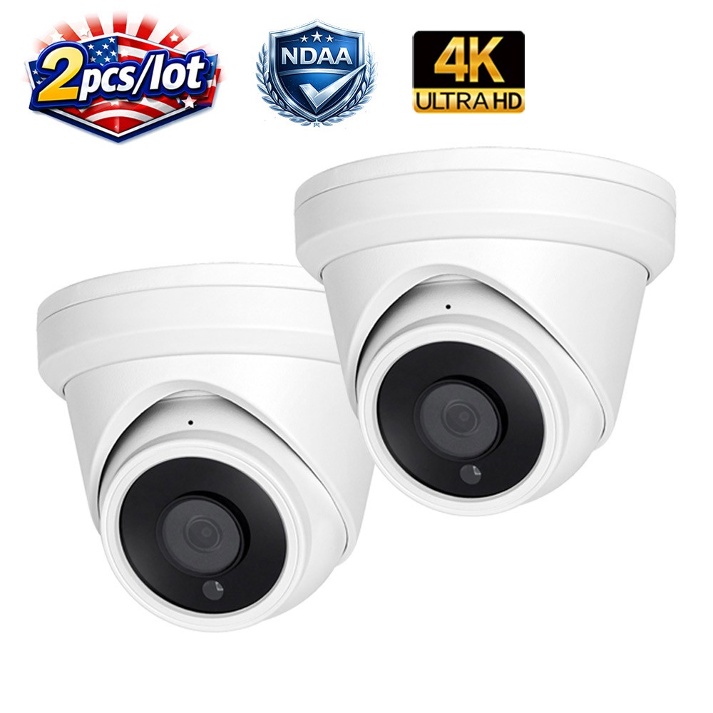 2pcs Vikylin 4K 8MP Security IP Camera Turret POE CCTV NDAA compliant 2pcs Vikylin 4K 8MP Security IP Camera Turret POE CCTV NDAA compliant