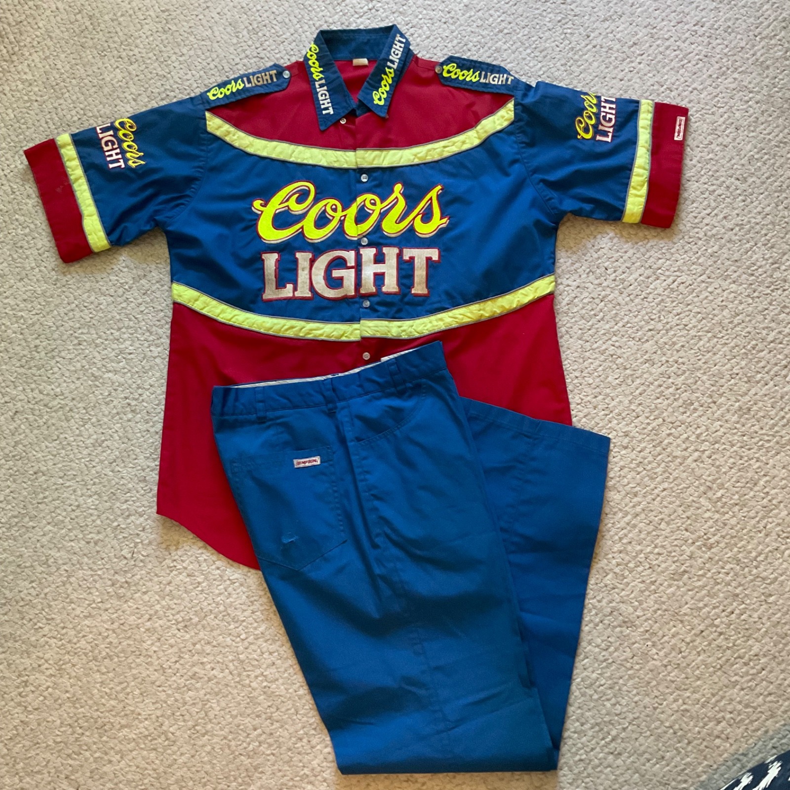 Nascar Kyle Petty 1996 Coors Light Pit Crew Uniform Shirt and Pants