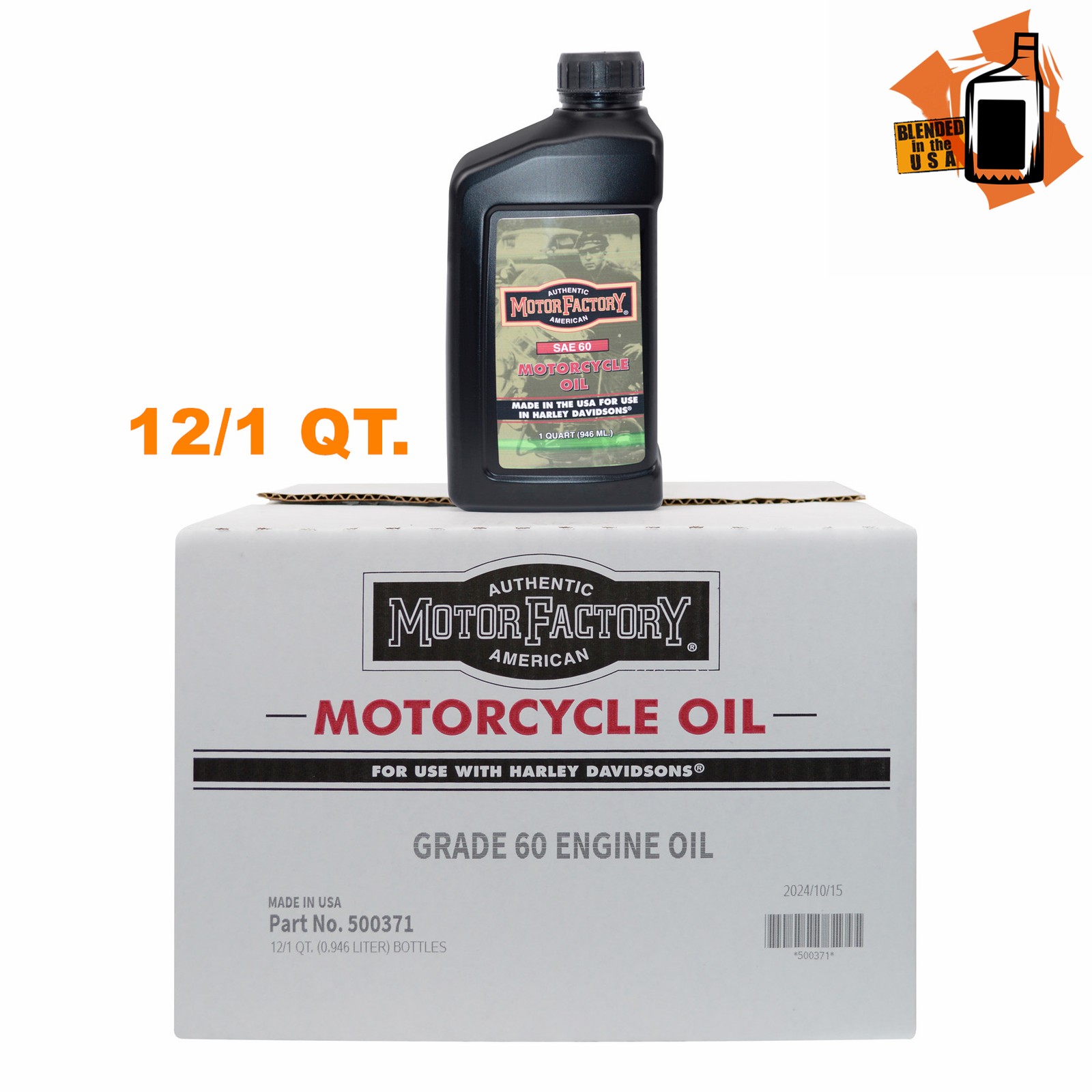 12/1 Quarts Motorcycle Oil Engine Lubricant SAE 60 Fit For Harley V-Twin USA