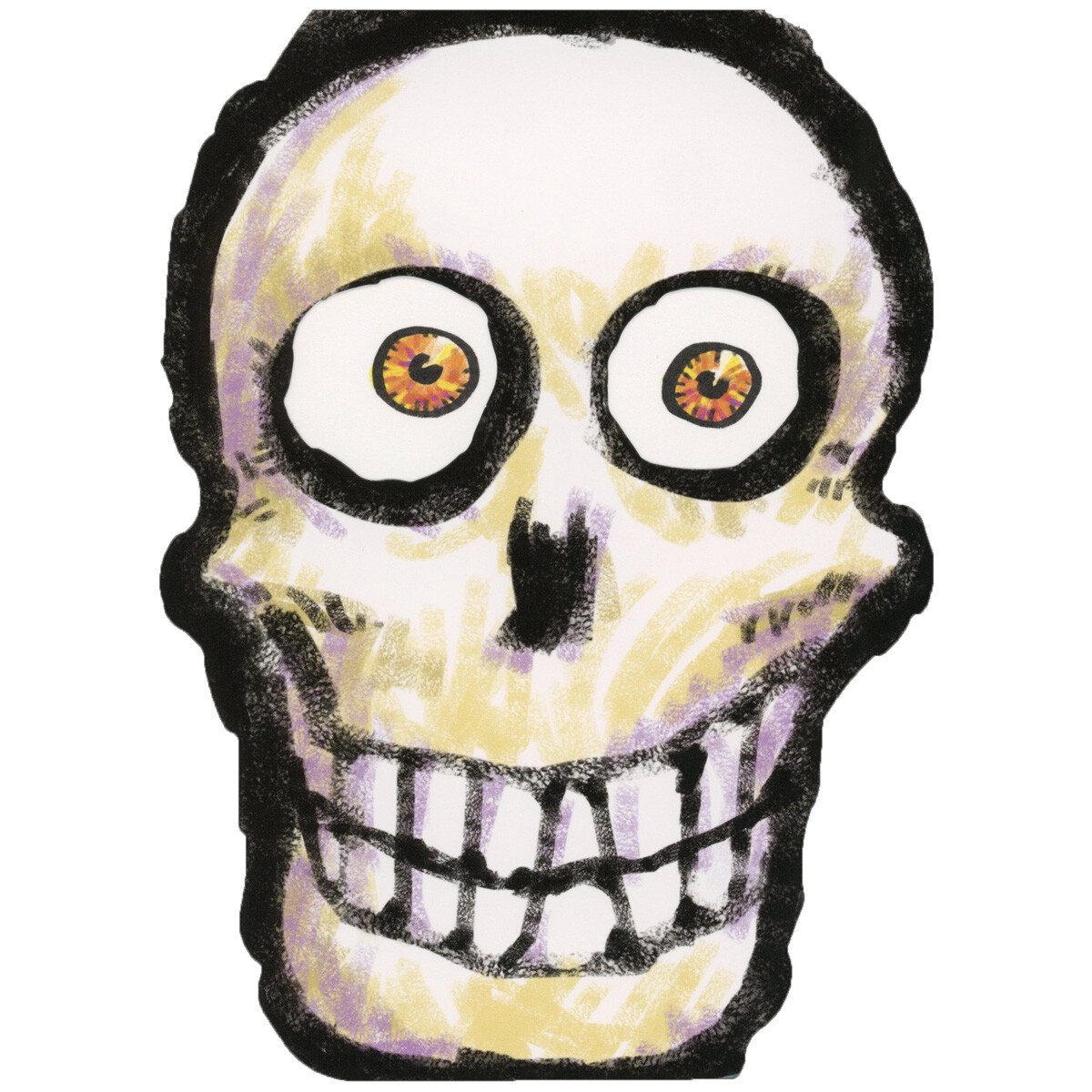 RSVP Skeleton Skull with Wide Die Cut Eyes Funny Juvenile Halloween Card for Boy