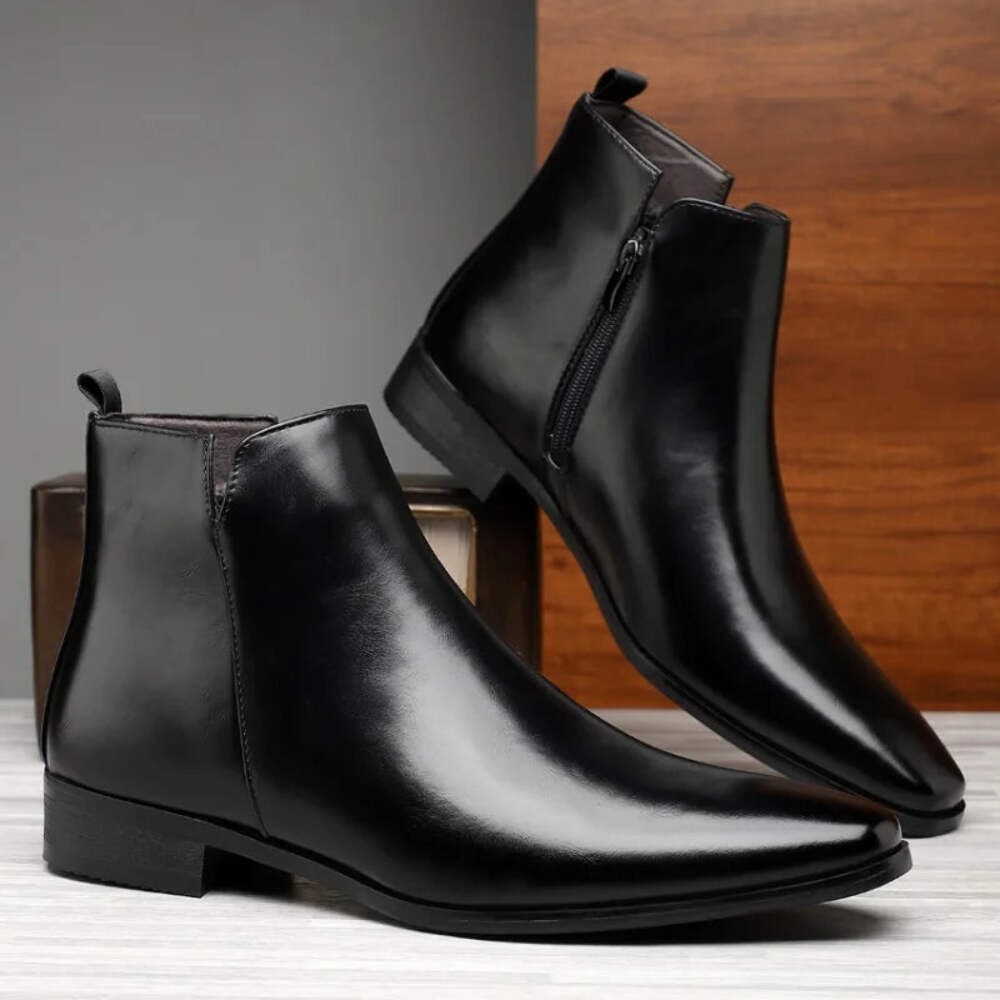 New Men\'s Boots Classics Chelsea Boots Luxury High Top Leather Boot Fashion Casu
