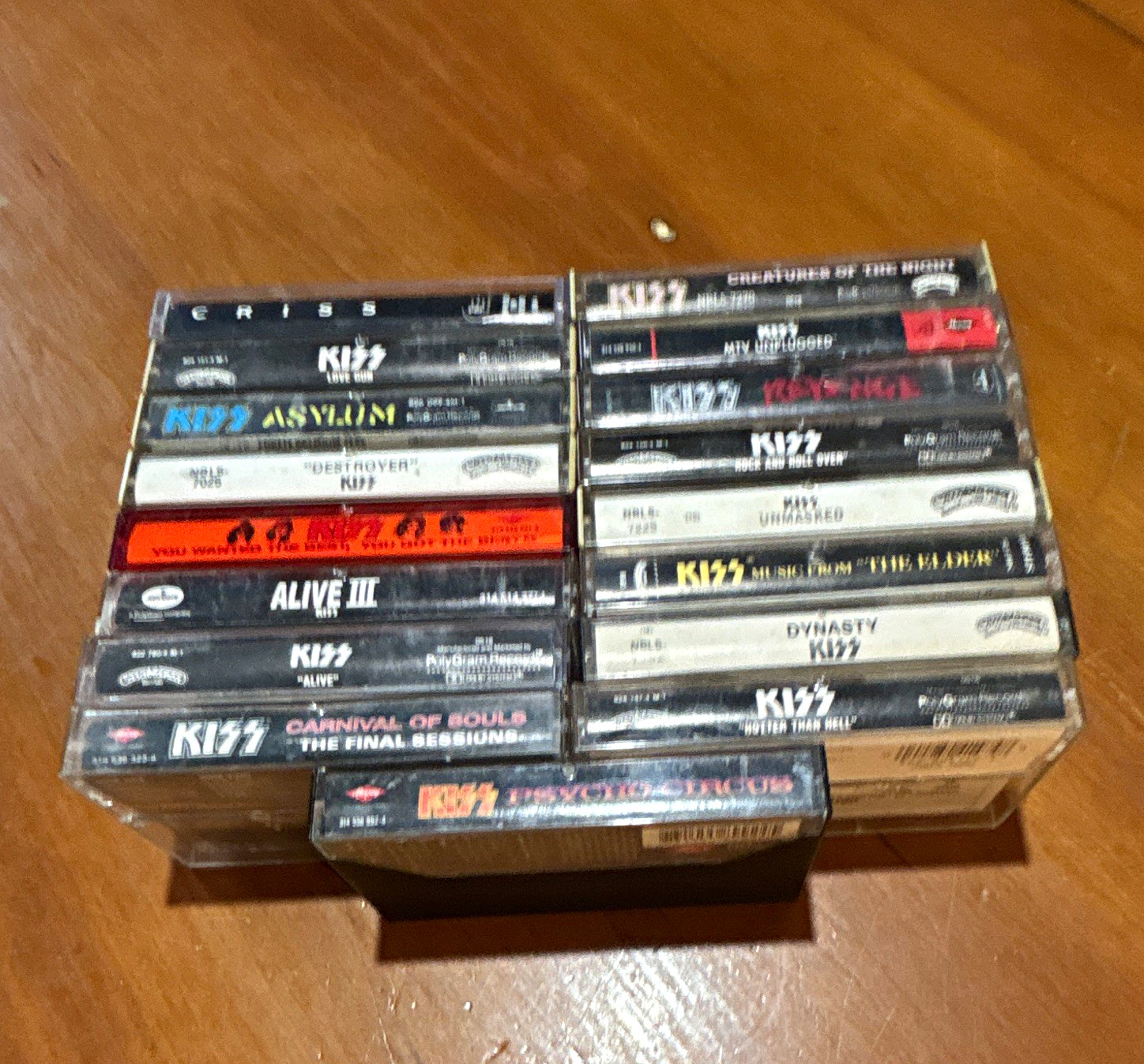 ALL UNTESTED Kiss Rock Hard Rock Cassette Tape Lot - Various Albums Black