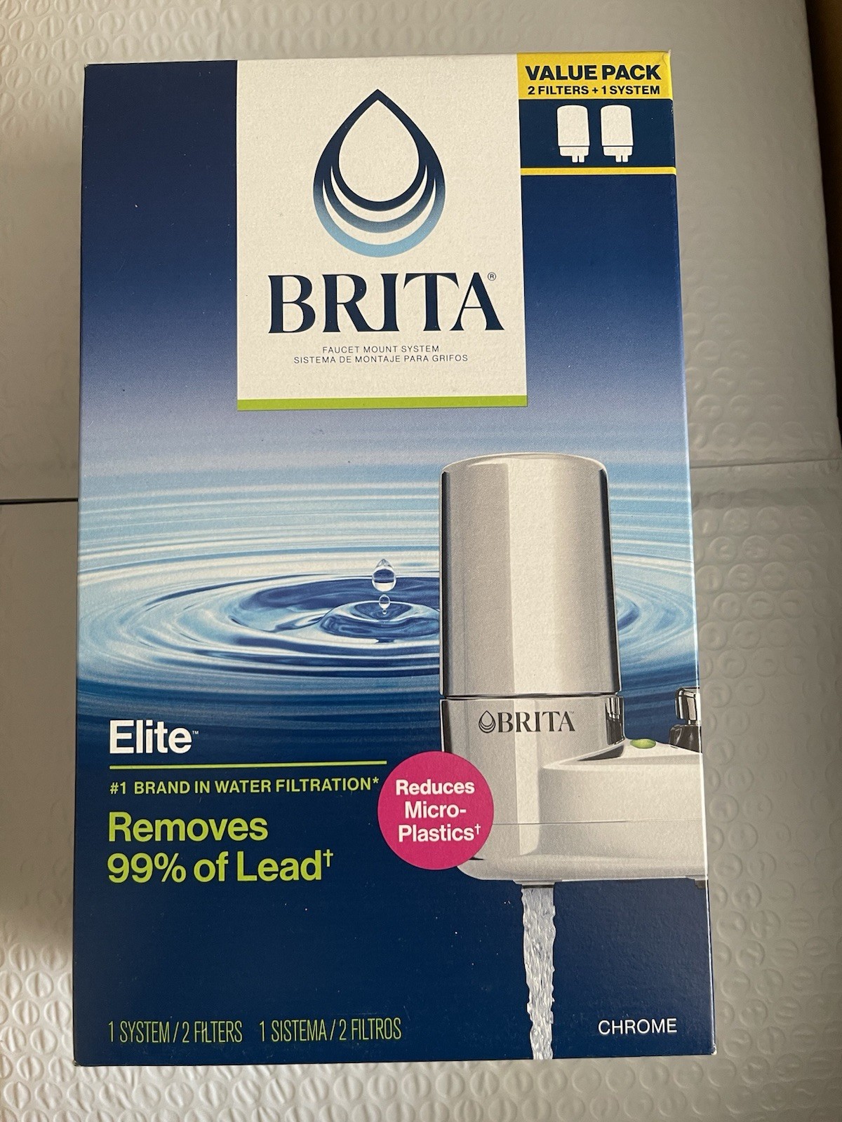 Brita Elite Faucet Mount Water Filter System Chrome With 2 Filters Brita Elite Faucet Mount Water Filter System Chrome With 2 Filters