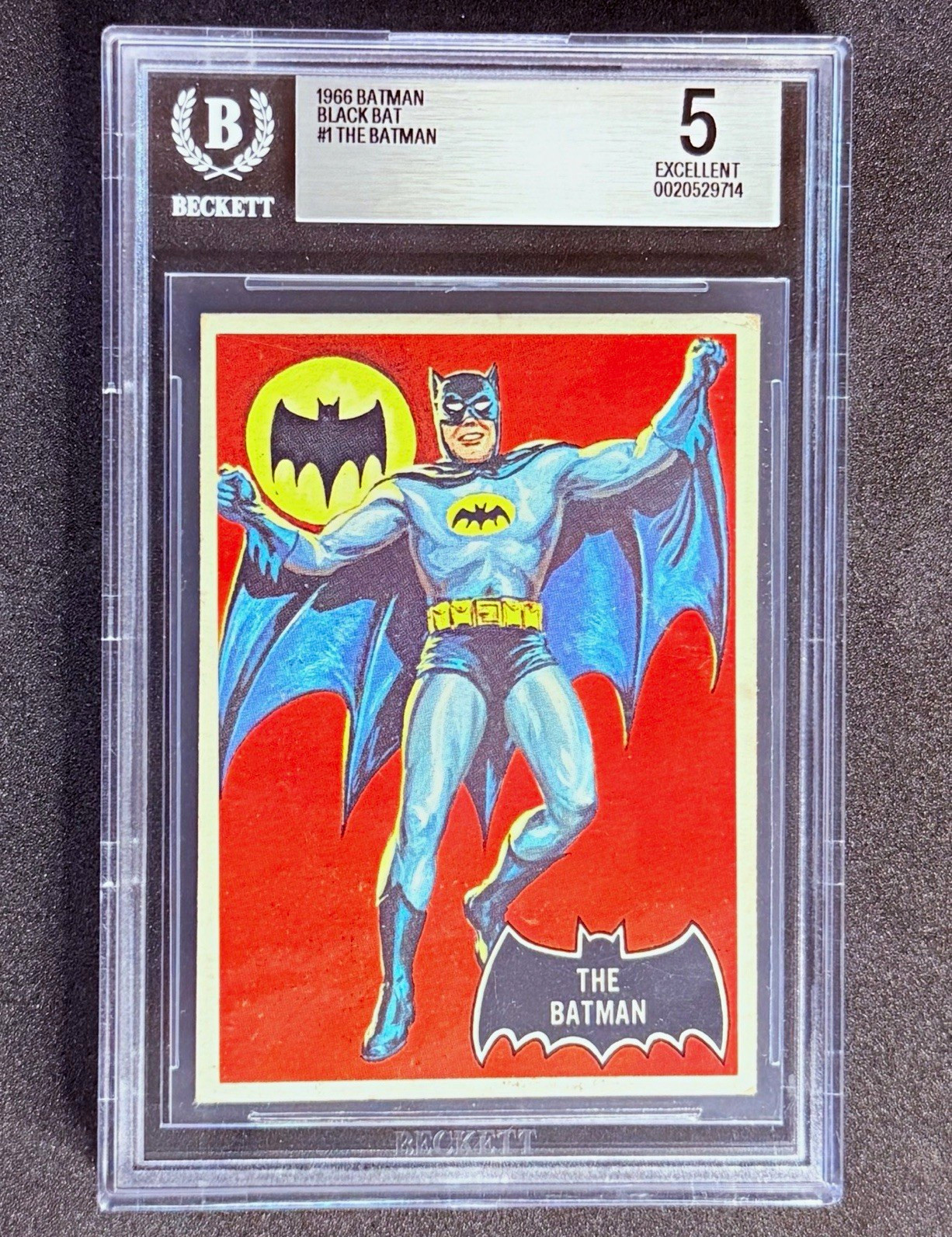 1966 Batman Black Bat #1 The Batman Non-Sport Trading Card, Graded 1966 Batman Black Bat #1 The Batman Non-Sport Trading Card, Graded