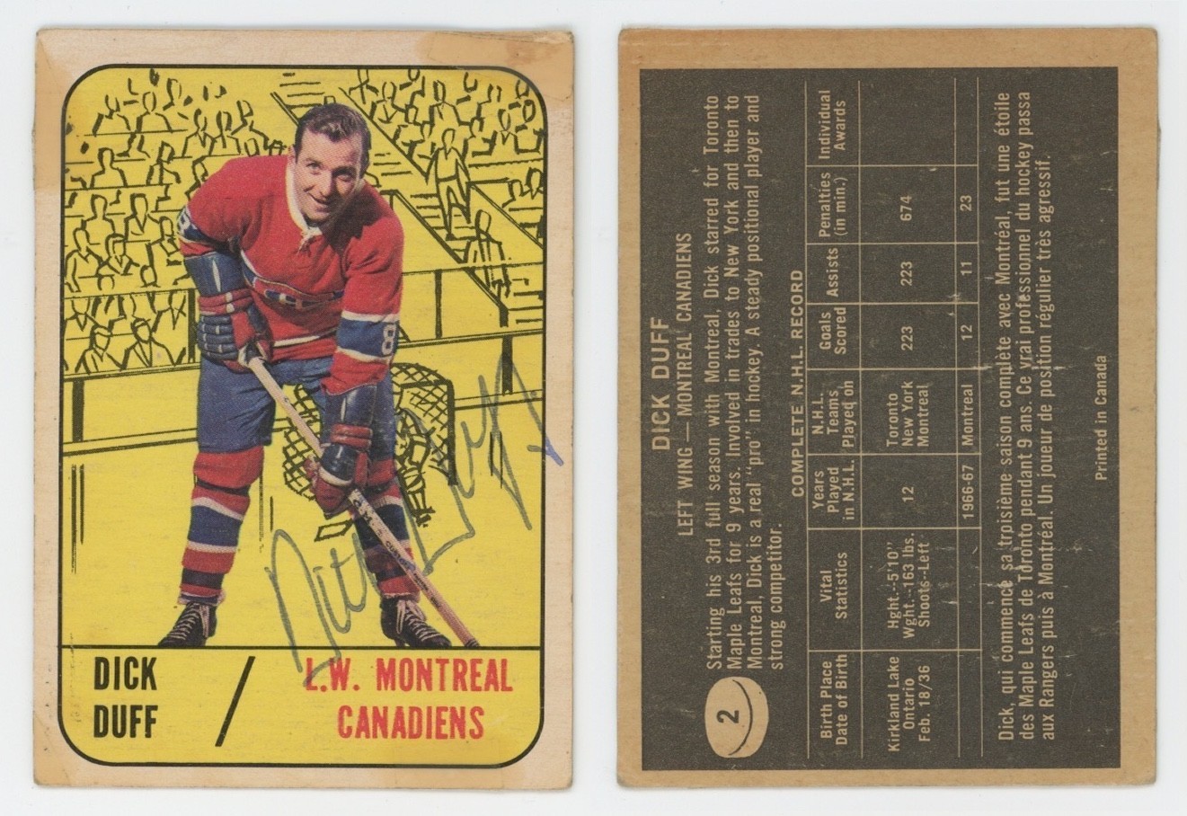 1967-1968 OPC O-PEE-CHEE Montreal Canadiens Hockey Cards Mostly Signed