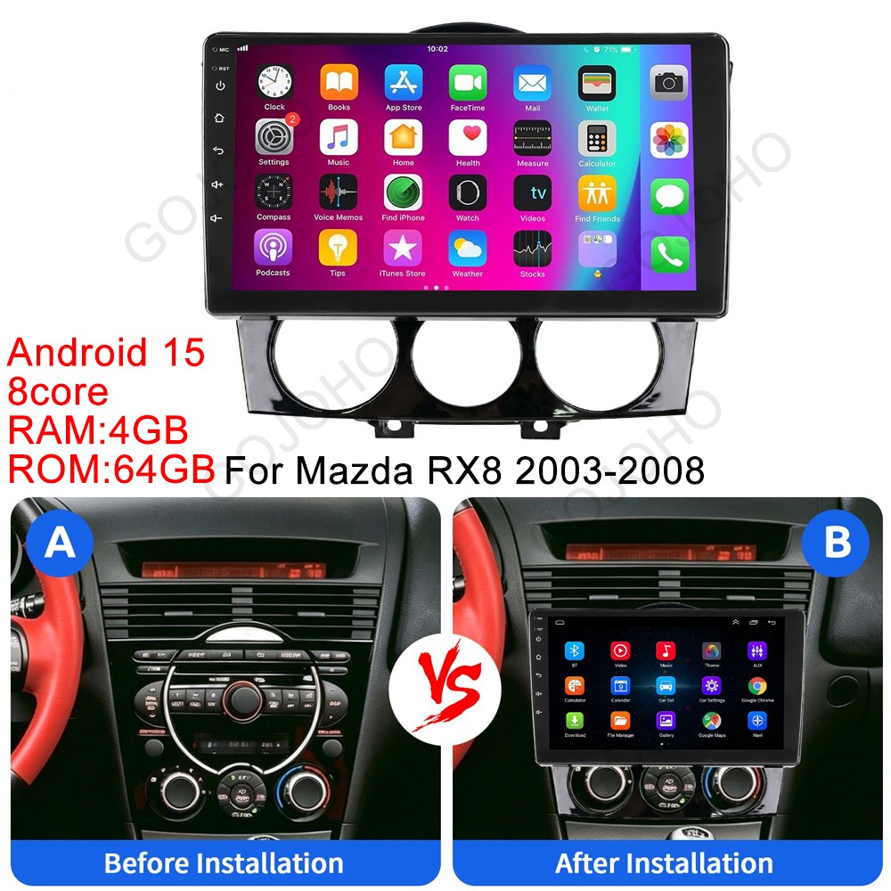 9\'\' Car Stereo For Mazda RX-8 2003-2008 Radio Android 15 Carplay GPS Head Units