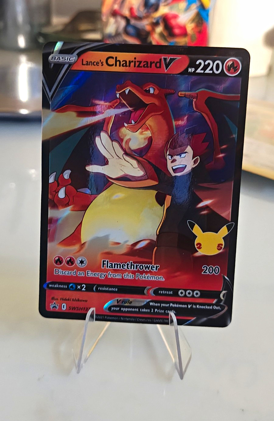 Pokemon TCG Lance\'s Charizard V SWSH133 SWSH Promo EN Holo Celebration Rare Pokemon TCG Lance\'s Charizard V SWSH133 SWSH Promo EN Holo Celebration Rare