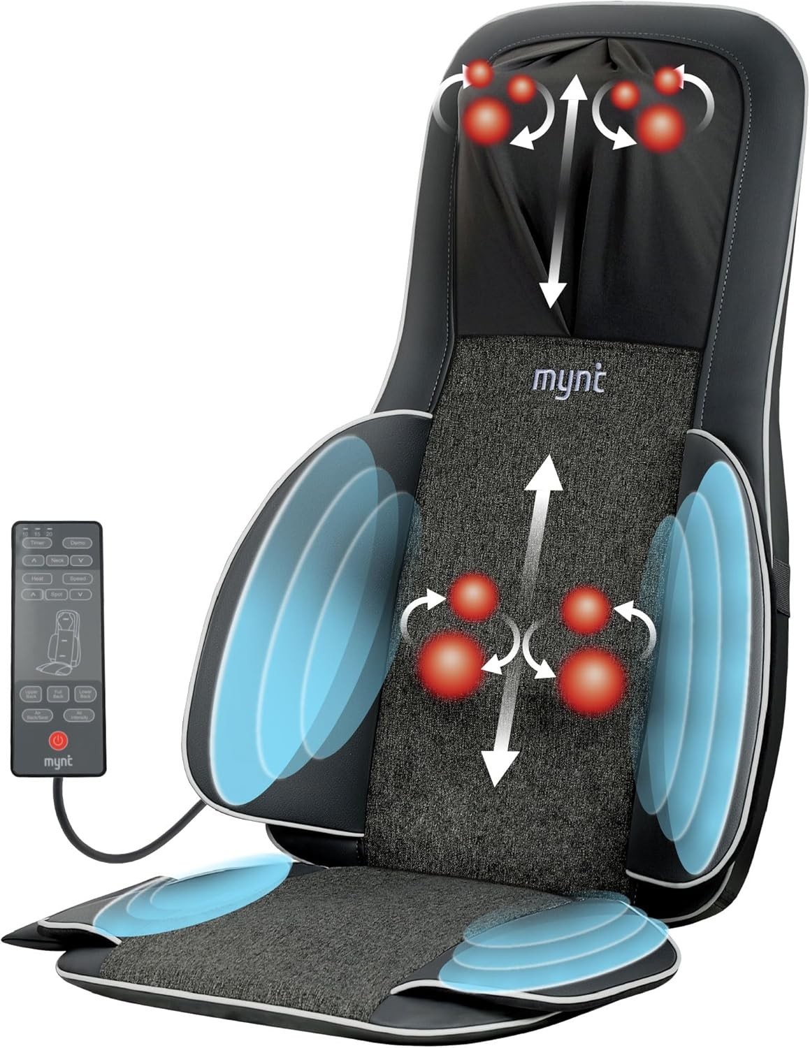 Mynt FSA Eligible HSA Approved Shiatsu Neck and Back Massager for Chair with 10 Mynt FSA Eligible HSA Approved Shiatsu Neck and Back Massager for Chair with 10