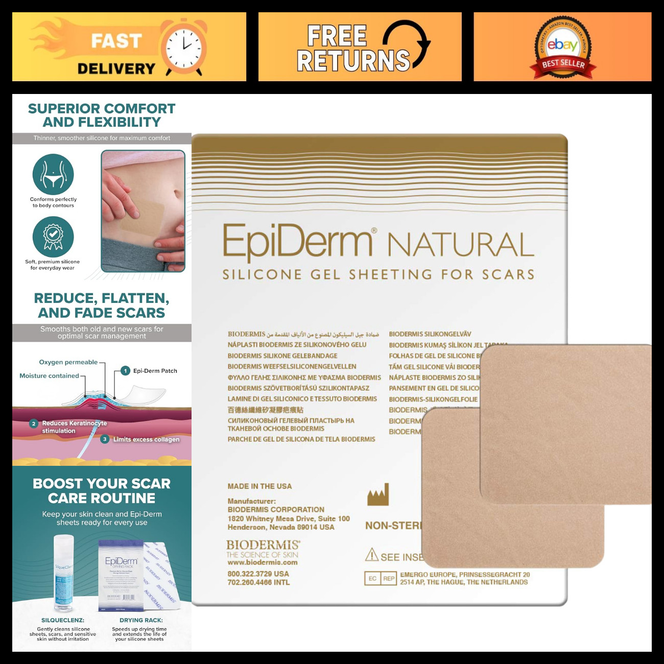 Reusable Silicone Scar Sheets, 2\ Reusable Silicone Scar Sheets, 2\