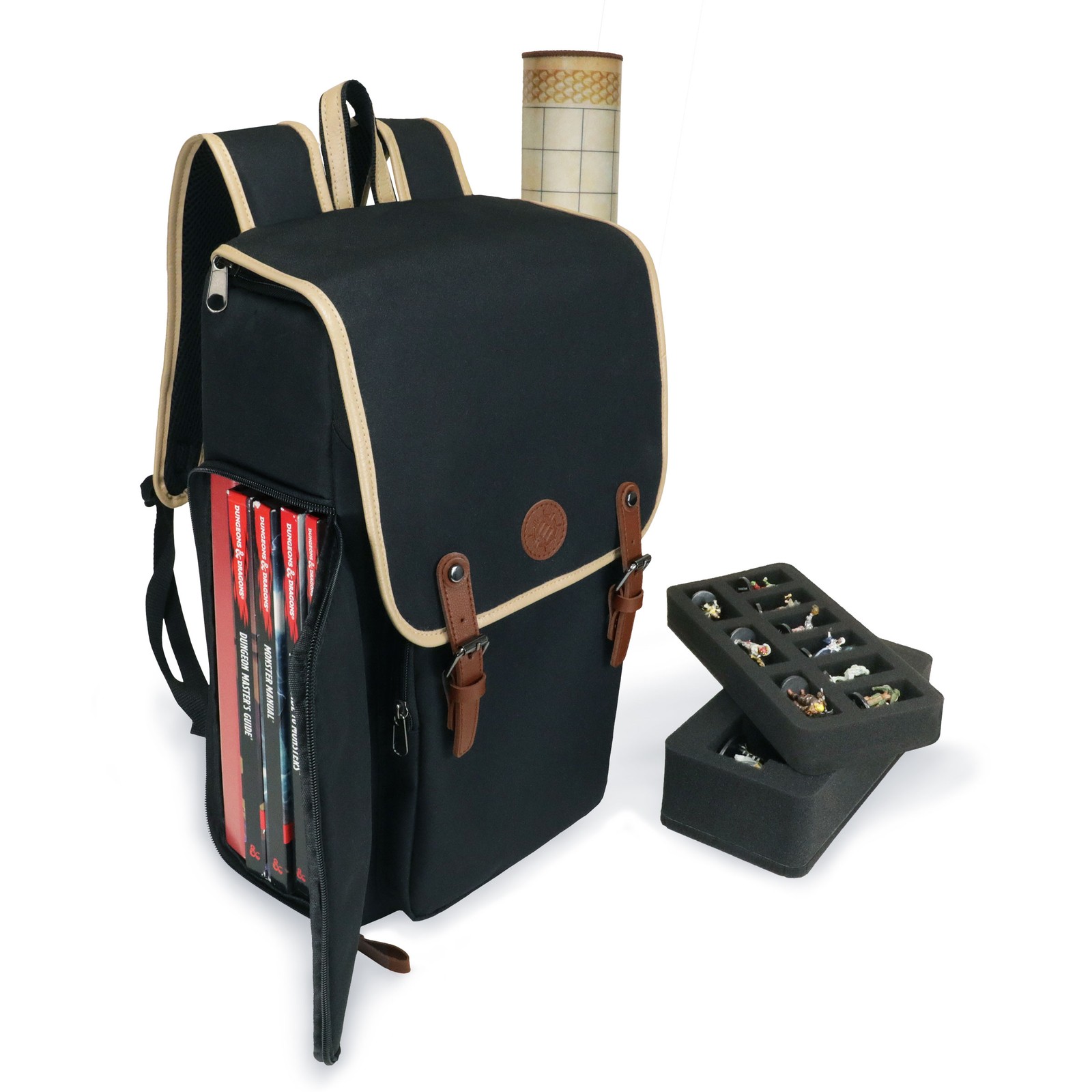 ENHANCE Designer Edition DnD Backpack - Stylish RPG Travel Bag (Black)