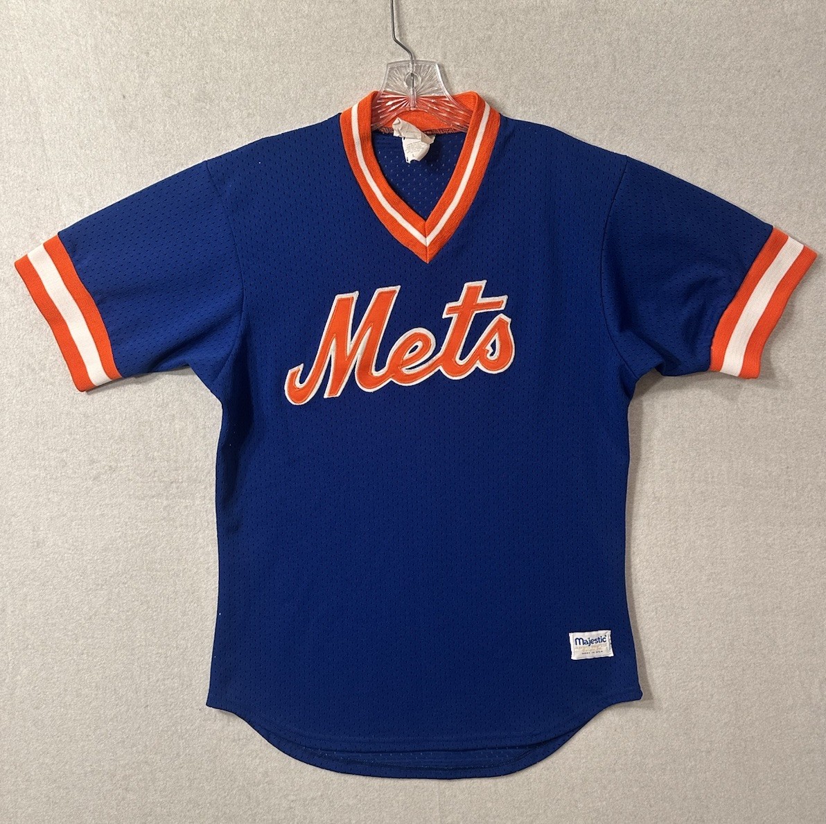 Vintage Majestic New York Mets 1984 Royal Blue Mesh Batting Practice Jersey USA Vintage Majestic New York Mets 1984 Royal Blue Mesh Batting Practice Jersey USA