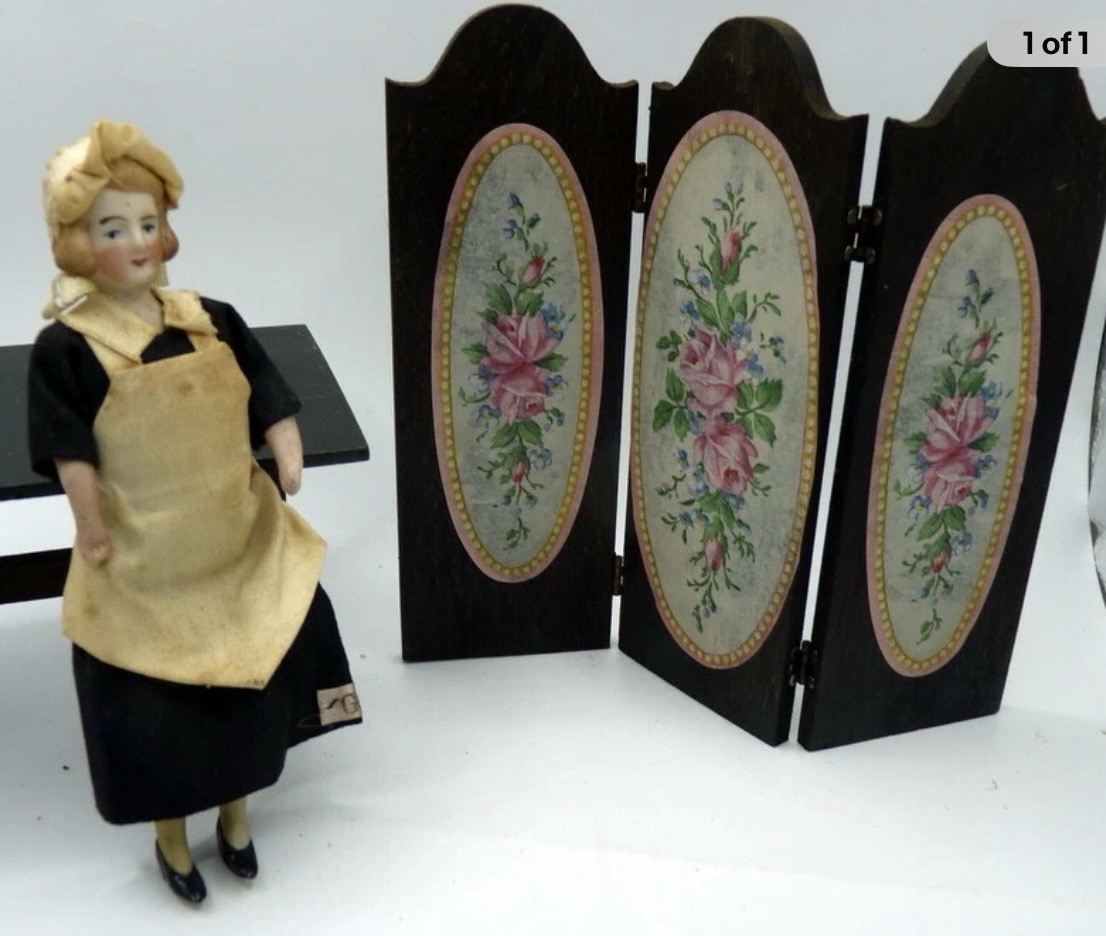 Vintage 1920s TYNIETOY Room Divider SCREEN 1:12 Dollhouse Miniature