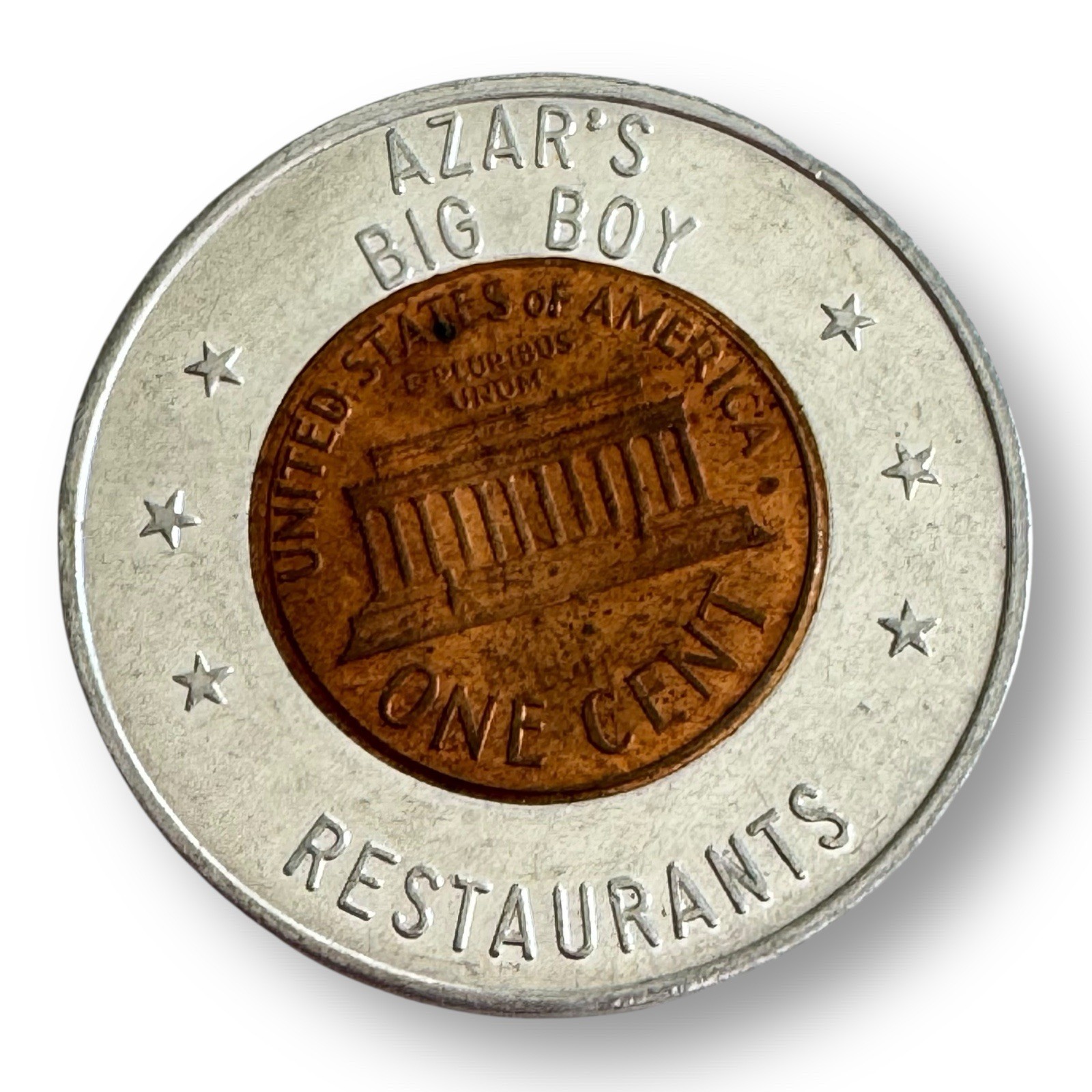 Big Boy “Lucky Penny” 1967 Brass Diner Restaurant Promo Coin Vintage Azar’s 