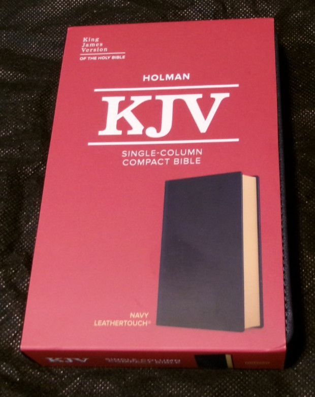 KJV Bible by Holman Leather Touch Navy Single Column Compact Bible New
