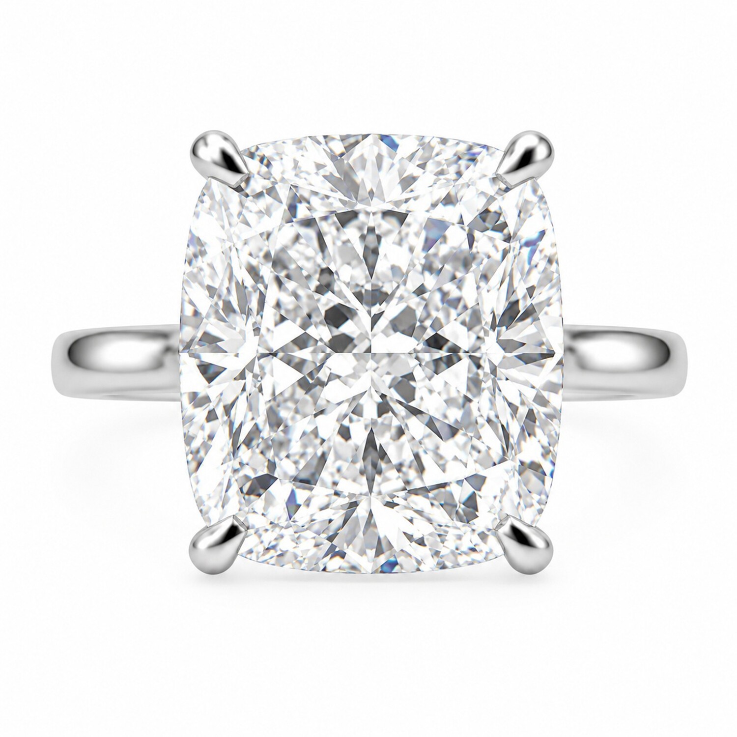 10 Ct Certified Gorgeous E VVS2 Diamond Ring In 925 Silver Prong Setting 10 Ct Certified Gorgeous E VVS2 Diamond Ring In 925 Silver Prong Setting