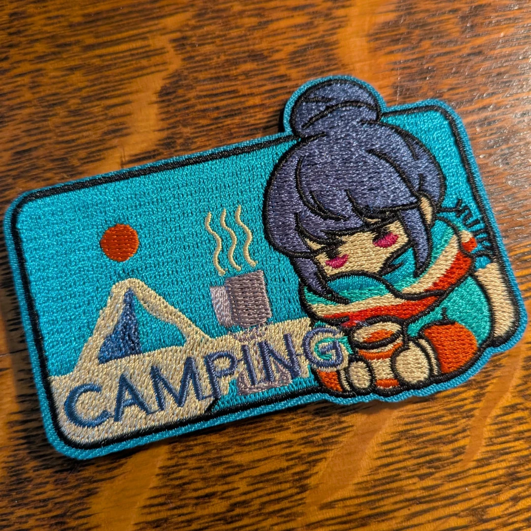 CAMPING patch Yuru Camp Rin Shima morale patch hook and loop Laid-Back Camp PVC CAMPING patch Yuru Camp Rin Shima morale patch hook and loop Laid-Back Camp PVC