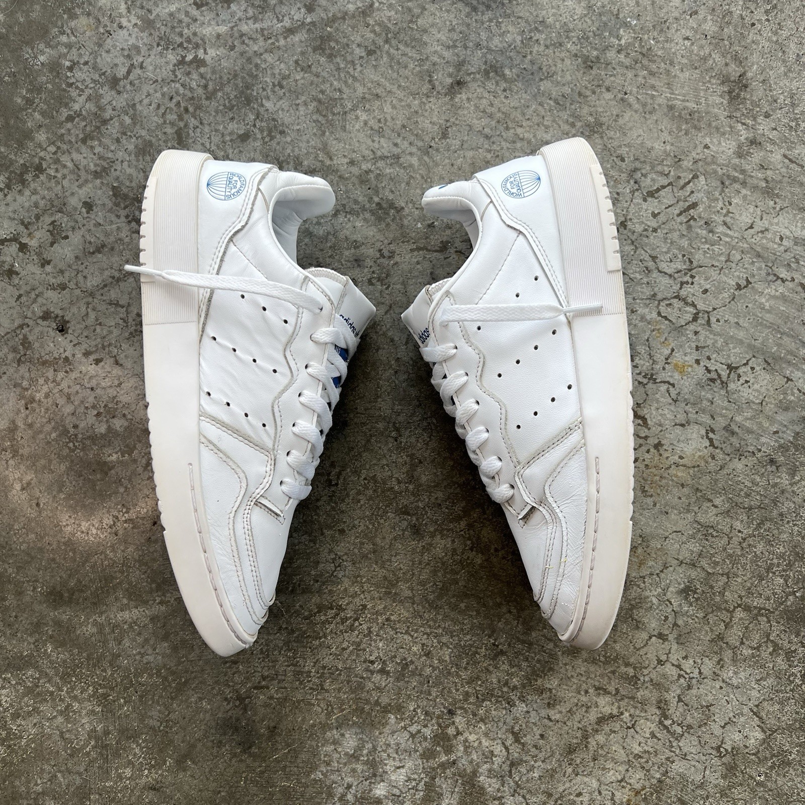 Adidas Supercourt EF5887 White Blue Leather Sneakers Shoes Men’s US 7