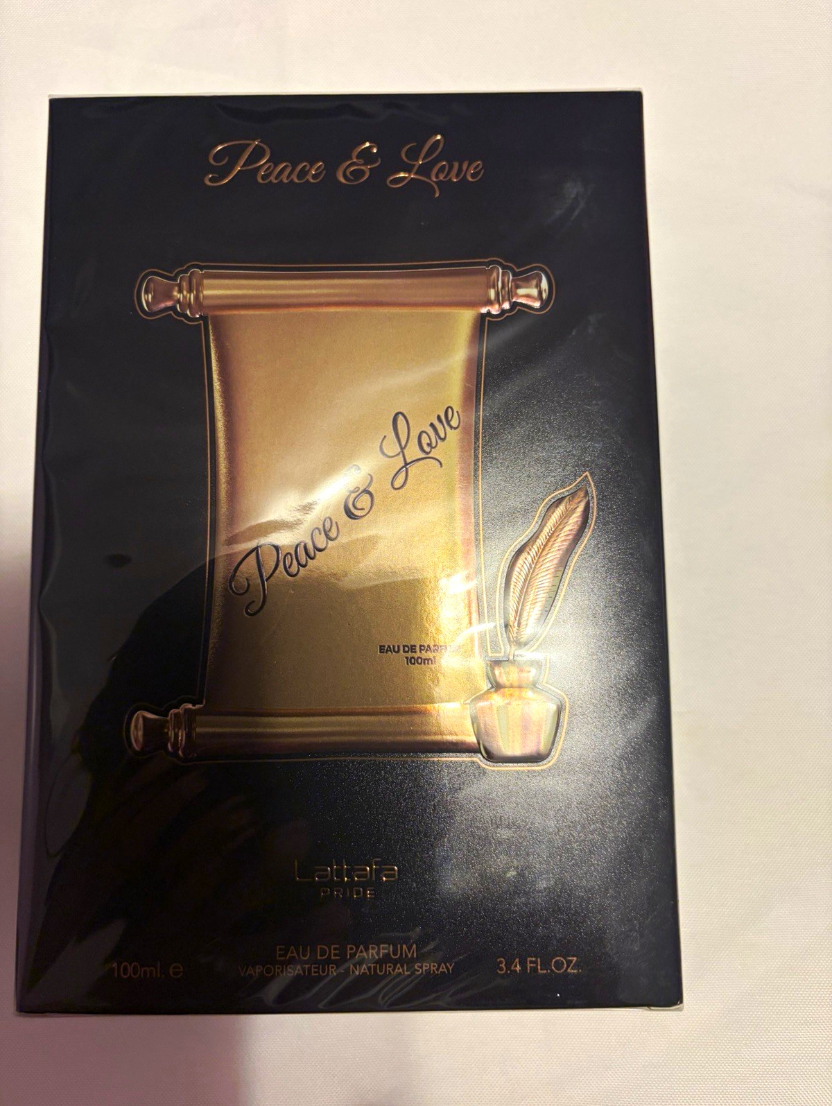 Lattafa Peace & Love Eau de Parfum Spray, Regular Size 3.4 fl oz