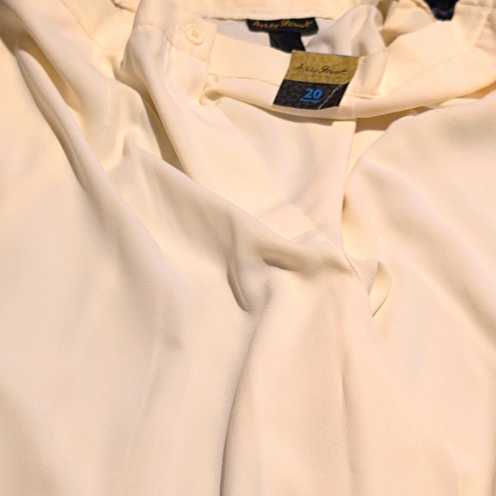 Ashley Stewart Women’s Plus Size 20 Ivory Solid Crepe Polyester Dress Pants